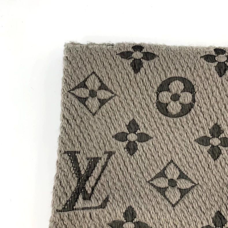 Louis Vuitton Louis Vuitton Grey brown logo presbyopic full print wool f Size ONE SIZE - 3 Thumbnail