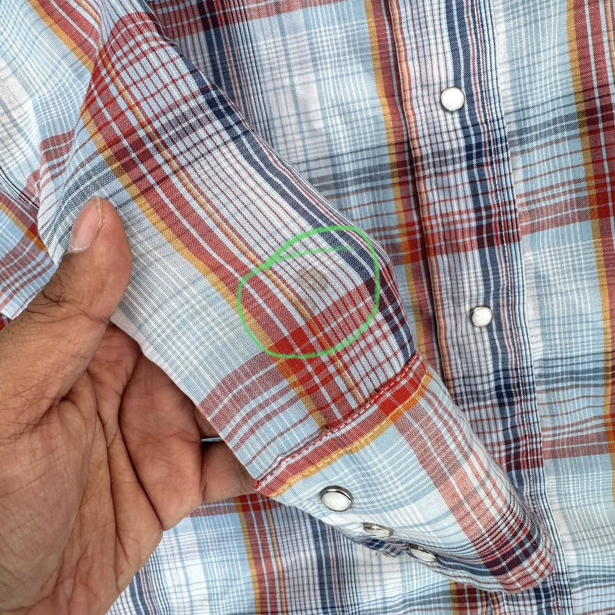 Levi's Vintage 70s-80s Levis Pearl Snap Western Plaid Shirt Blue Size US M / EU 48-50 / 2 - 5 Thumbnail