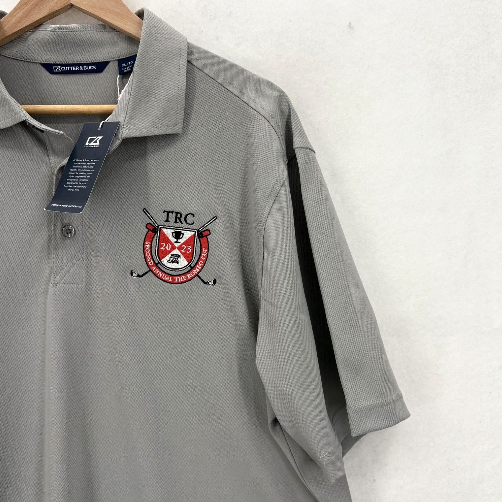 Cutter & Buck Cutter & Buck Polo Shirt Mens XL Gray 2023 Golf Event TRC Outdoors Short Sleeve Polo Shirt Mens XL Gray Size US XL / EU 56 / 4 - 2 Thumbnail