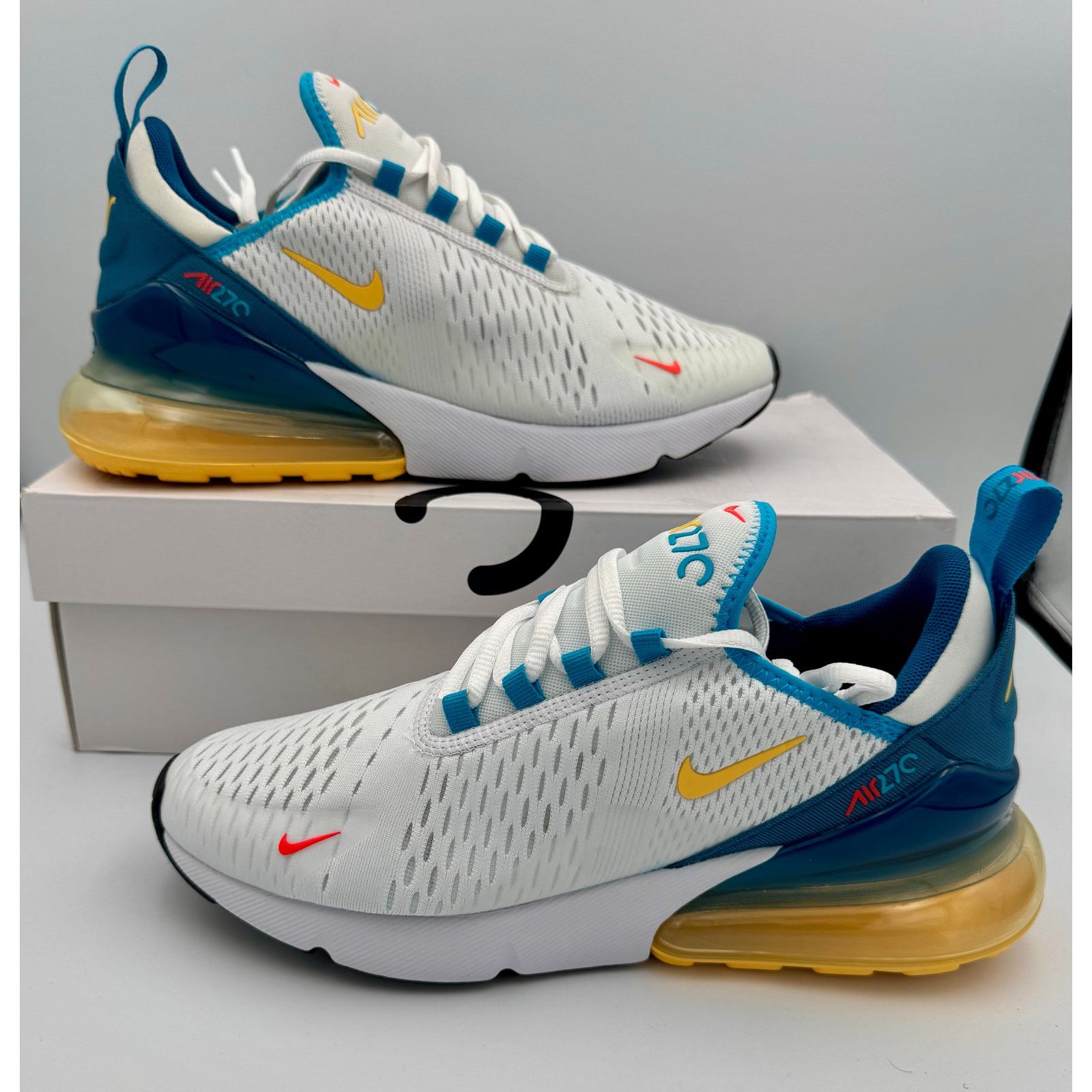 Nike Nike Air Max 270 White Industrial Blue Citron Pulse 7.5M Size US 7.5 / EU 40-41 - 3 Thumbnail