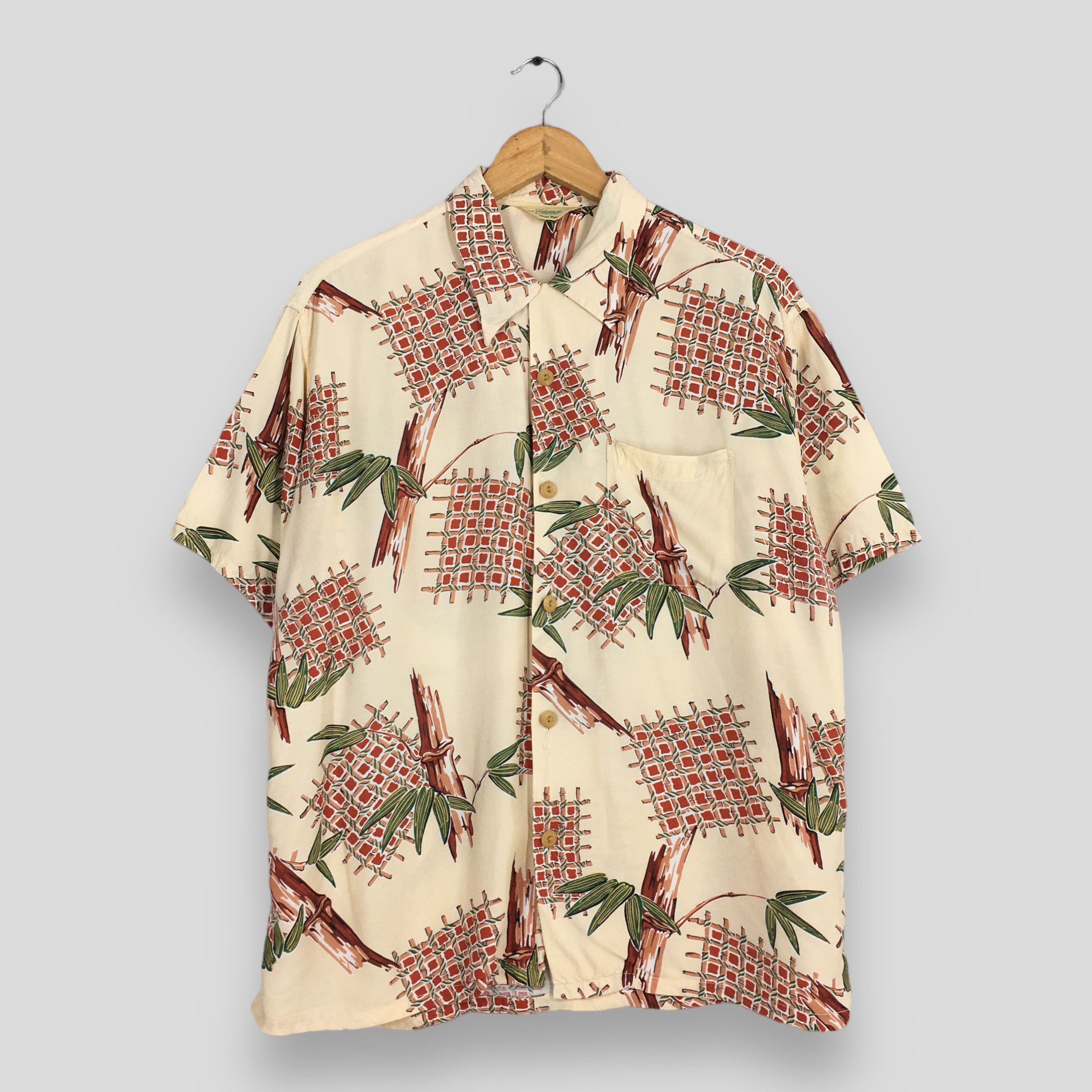 Edwin Vintage 90s Edwin Hawaiian Aloha Bamboo Rayon Shirt XLarge Size US XL / EU 56 / 4 - 1 Thumbnail