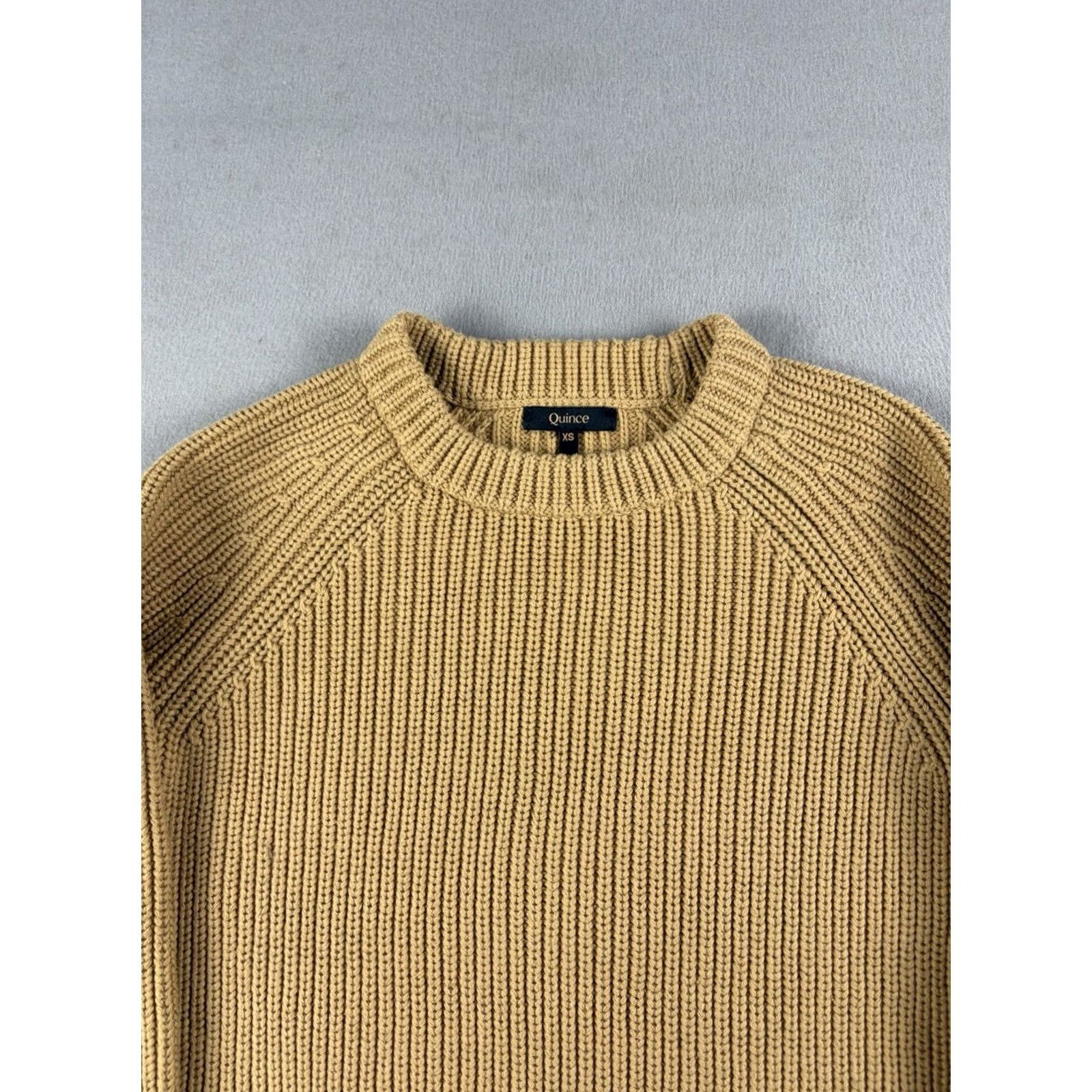 Quince Quince Sweater Womens XS Camel Crew Neck Knit Pullover Raglan Long Sleeve Organic Cotton Tight-Knit Casual Fall Winter Solid PreppyVintage No Size XS / US 0-2 / IT 36-38 - 2 Thumbnail