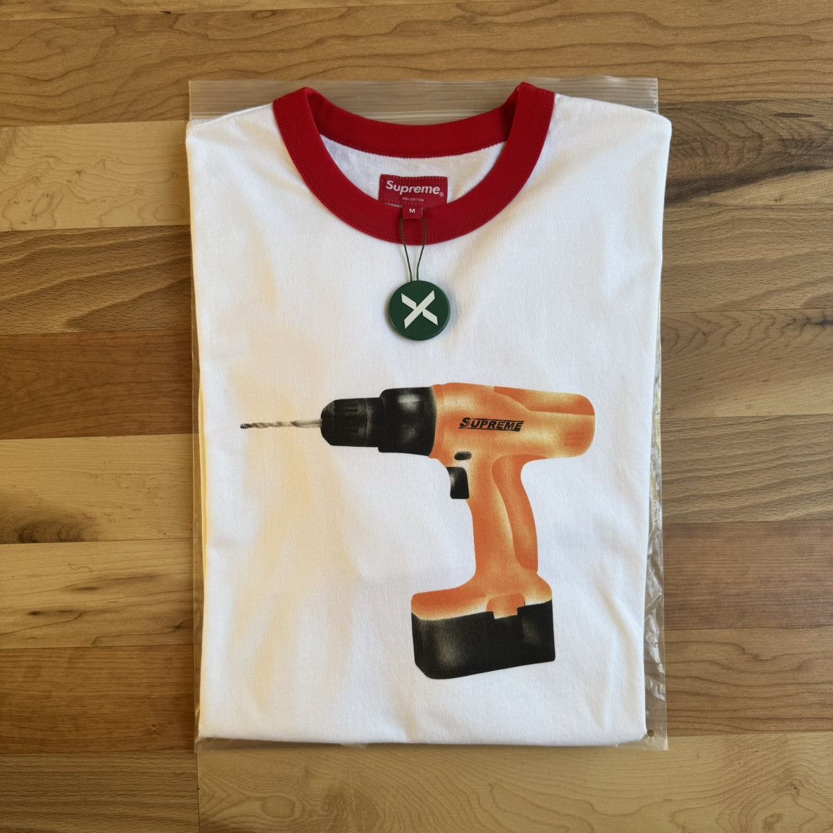Supreme Supreme SS19 Drill Ringer Tee White/Red Medium Size ONE SIZE - 1 Thumbnail