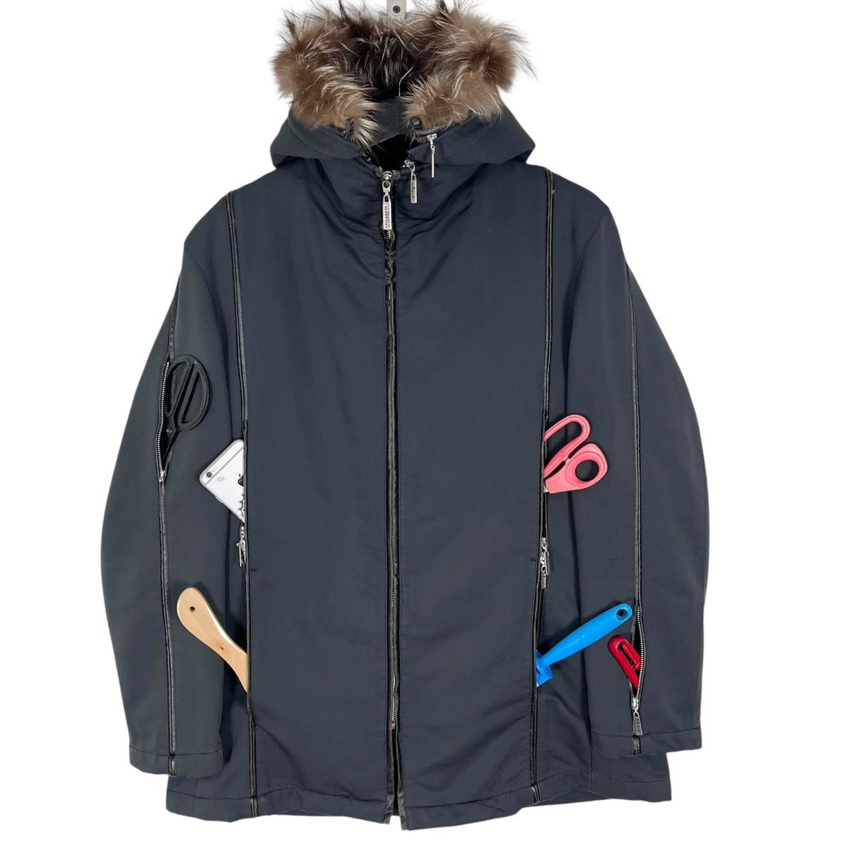 Designer × Gaultier Homme Objet × Jean Paul Gaultier Jean Paul Gaultier Objet Homme Furs Hoodie Winter Parka Size US S / EU 44-46 / 1 - 1 Thumbnail