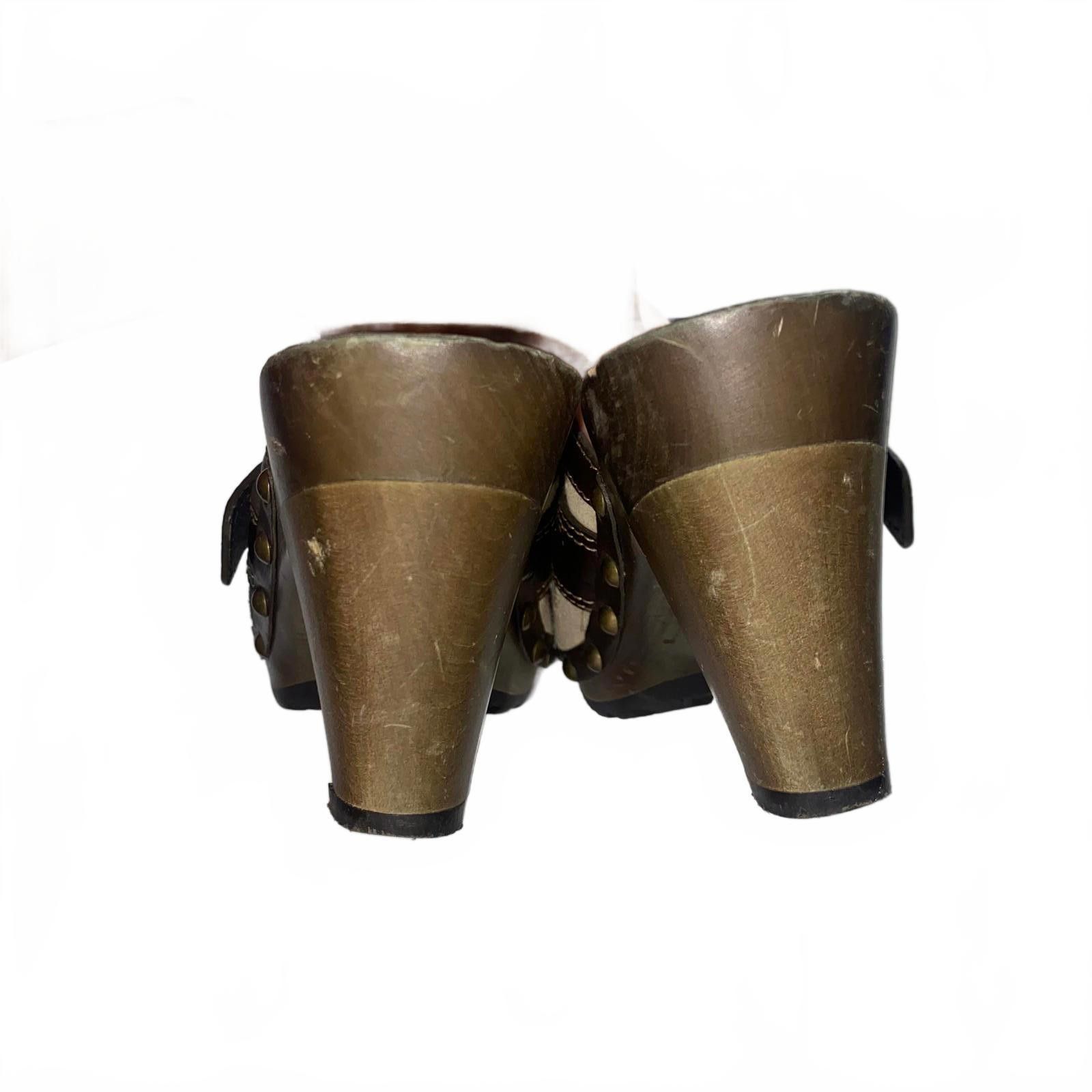 Coach Vintage Coach Patchwork Leather Heeled Mules Clogs 7 Y2K Size US 7 / IT 37 - 2 Thumbnail