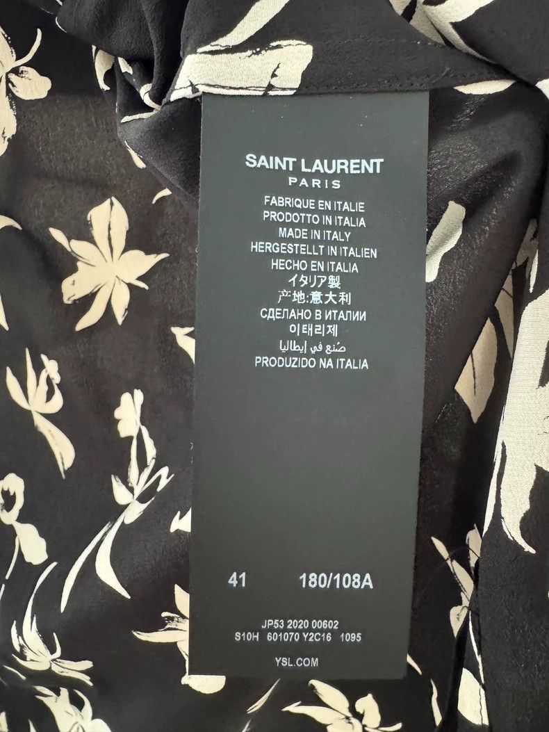 Saint Laurent Paris Saint Laurent Silk Floral Short Sleeve Shirt- Size US XL / EU 56 / 4 - 4 Thumbnail