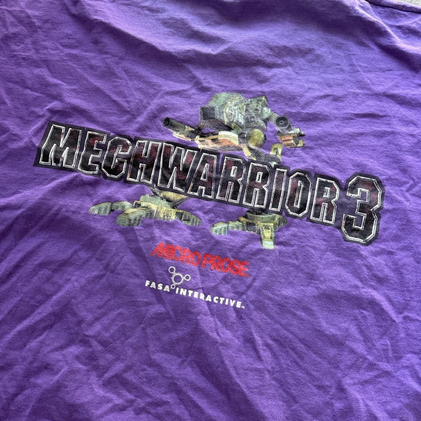 Fruit Of The Loom Vtg 1999 Mechwarrior 3 Purple Promo T Shirt Mens XXL Size US XXL / EU 58 / 5 - 6 Thumbnail