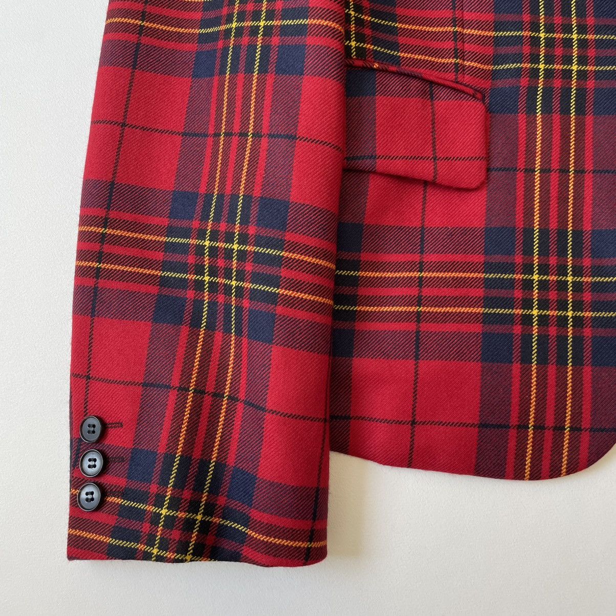 Comme des Garcons Homme Plus A/W 14 Oversized Lapel Tartan Wool Blazer Size 38R - 7 Thumbnail