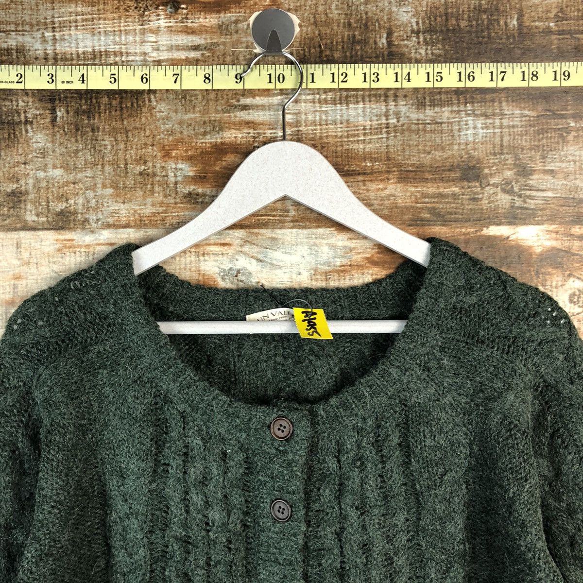 Homespun Knitwear × Japanese Brand Sun Valley Green mohair Patterned Cardigans Knitwear #A1955 Size M / US 6-8 / IT 42-44 - 4 Thumbnail