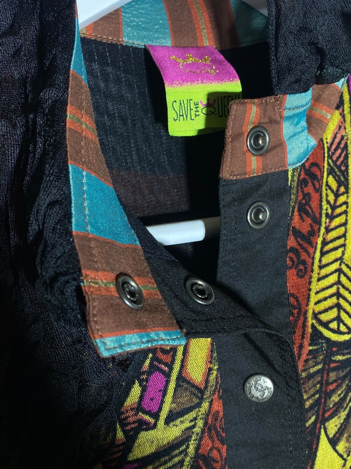 Designer × Vintage Save The Queen Women Art To Wear Top Blouse Button Up Size S / US 4 / IT 40 - 20 Thumbnail