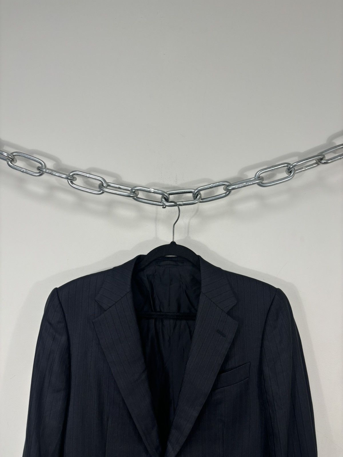 Prada Prada Vintage Men’s Striped Gray Wool Silk Blazer Jacket Size 38R - 5 Thumbnail