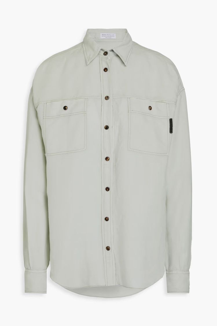 Brunello Cucinelli o1y0725 Shirt in Sage Green Size S / US 4 / IT 40 - 1 Thumbnail