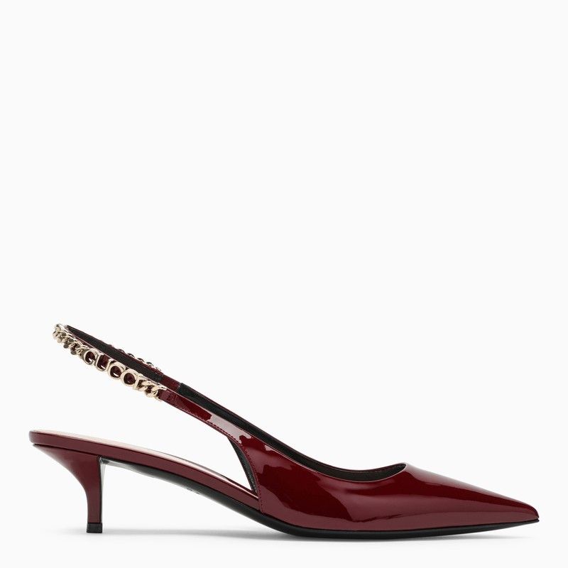 image of Gucci Rosso Ancora Varnished Leather Signorina Decollete Shoes in Red, Women's (Size 8)