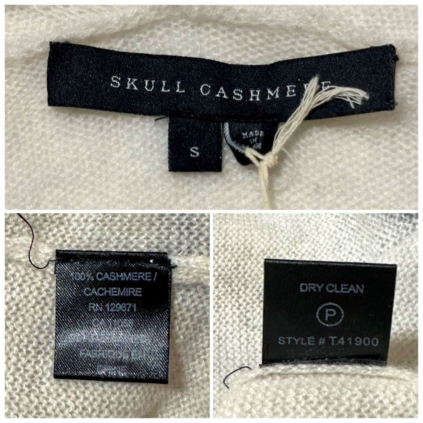 360Cashmere 360 Cashmere Alexina Open Front Cardigan, White/ Charcoal, S Size S / US 4 / IT 40 - 3 Thumbnail