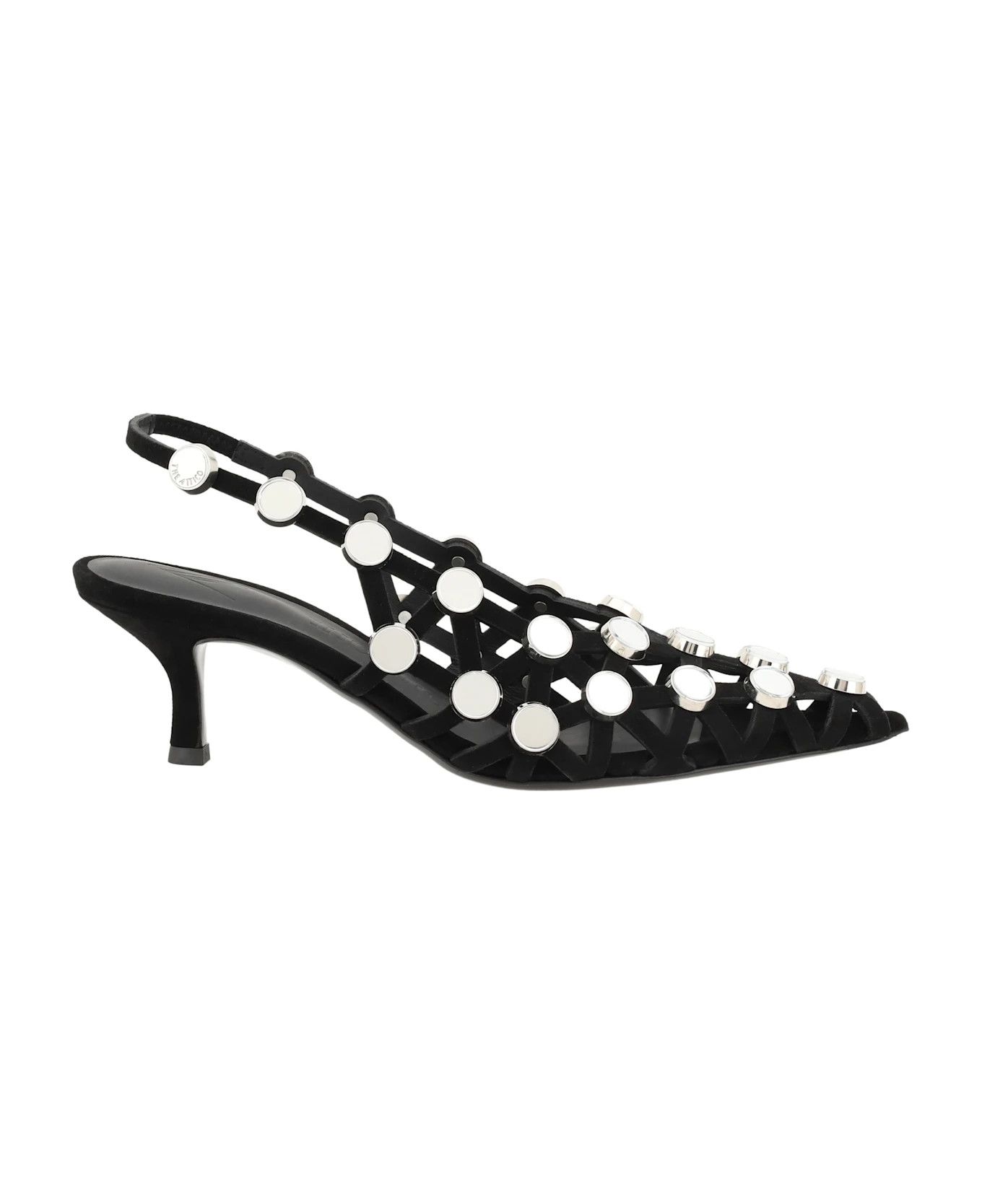 The Attico o1s22i1n0325 Grid Slingback Pumps in Black Size US 8 / IT 38 - 1 Thumbnail