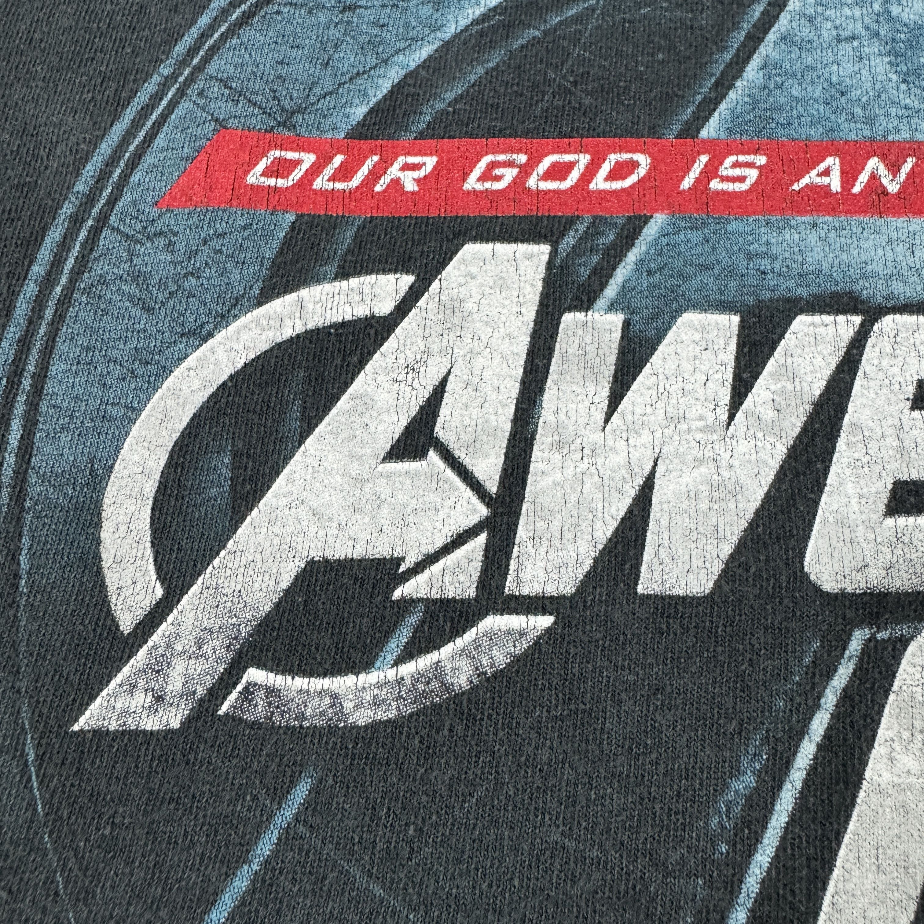 Vintage 2000s Jesus Marvel Avengers Parody Longsleeve Size US XXL / EU 58 / 5 - 6 Thumbnail