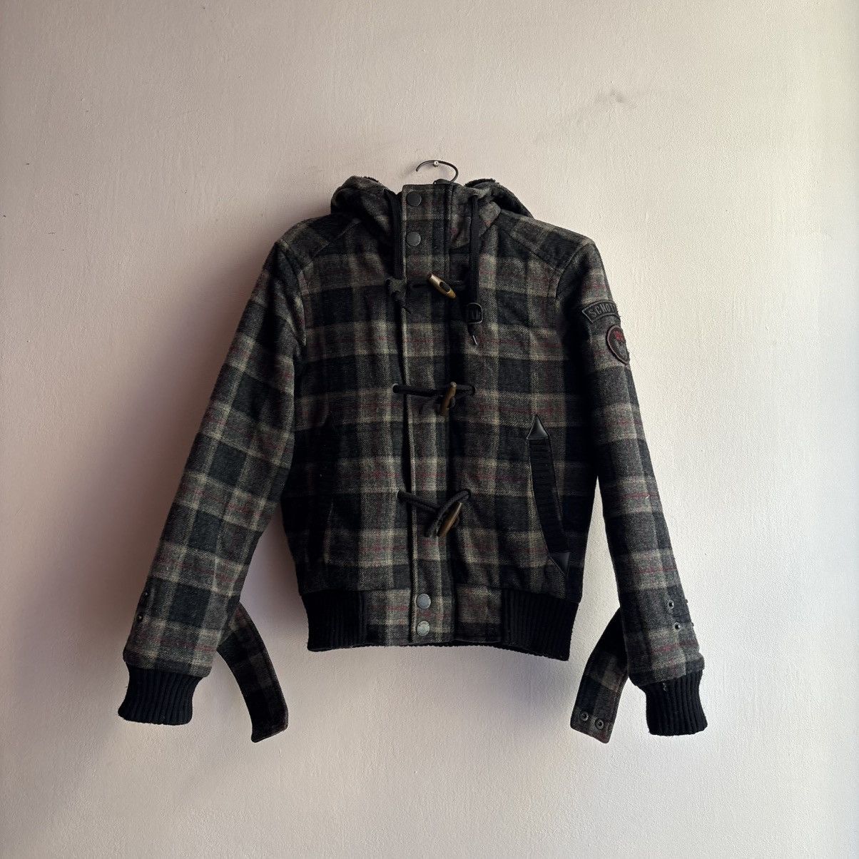 Schott Vintage Schott NYC Plaid Wool Duffle Bomber Jacket w/ Hood Size US S / EU 44-46 / 1 - 2 Thumbnail