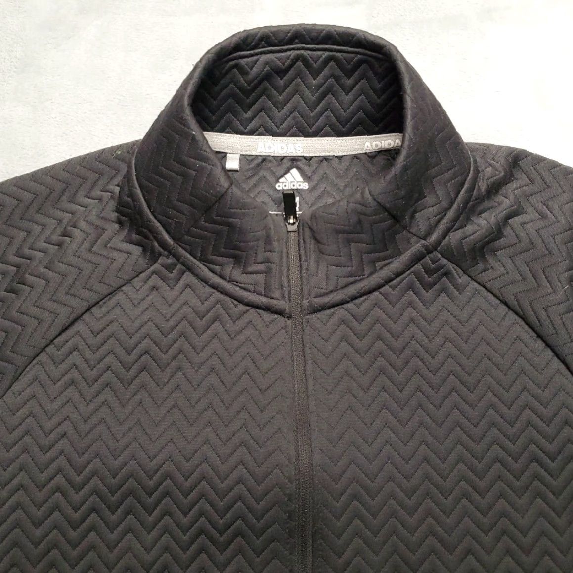 Adidas Adidas Jacket Womens M Black Textured Full Zip Thumbhole Performance Athletic Size M / US 6-8 / IT 42-44 - 4 Thumbnail