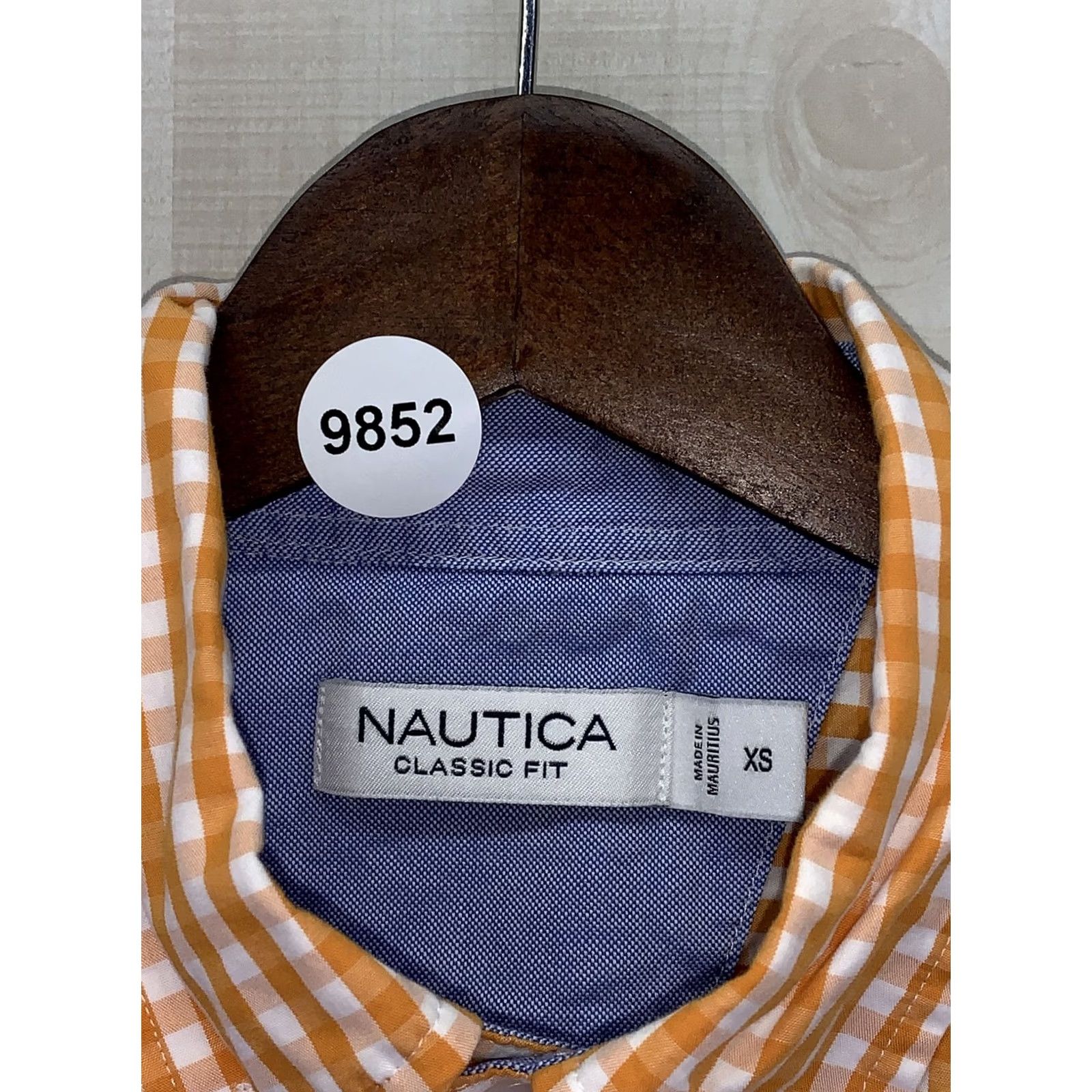 Nautica Nautica Button-Down Shirt Mens XS Classic Fit Organ Gingham Plaid Check Orange Cotton Logo Embroidered Button-Up.Nautica Size US XS / EU 42 / 0 - 2 Thumbnail