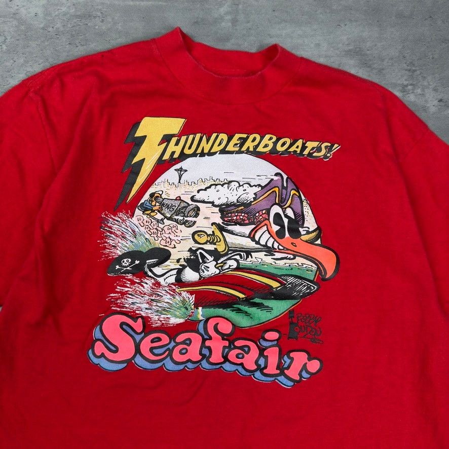Jockey × Vintage Vintage Single Stitch Thunderboats Seafair Red T Shirt 80s Size US M / EU 48-50 / 2 - 2 Thumbnail