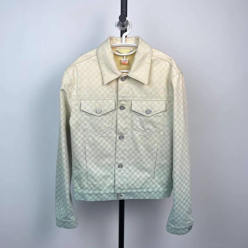 Louis Vuitton Louis Vuitton SS25 Green Gradient Checker Denim Jacket Size US S / EU 44-46 / 1 - 1 Thumbnail