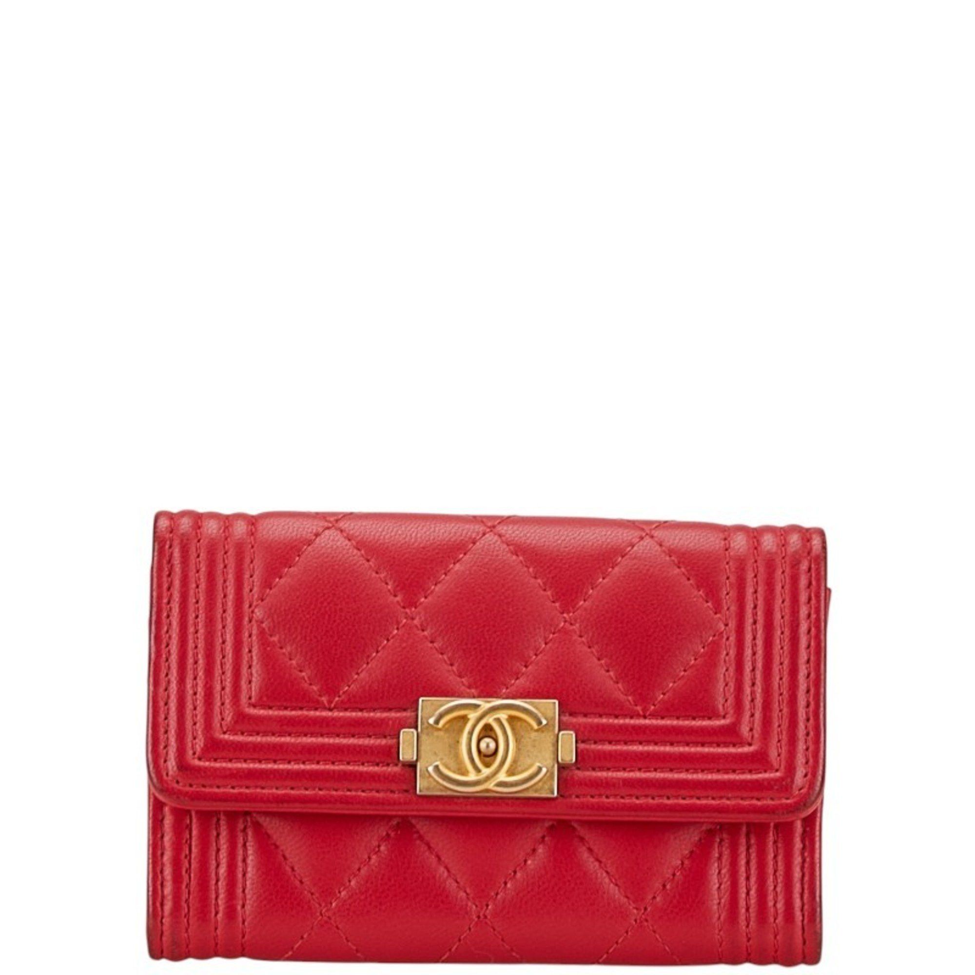 Chanel CHANEL Matelasse Coco Mark Business Card Case, Pink Lambskin, Women's Size ONE SIZE - 1 Thumbnail