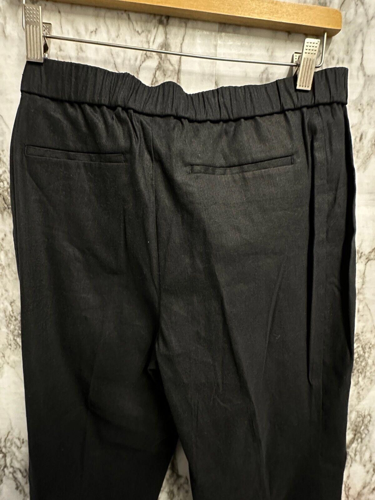 Designer J. Jill Linen stretch Black elastic waist pant Women size Mp Size 32" / US 10 / IT 46 - 5 Thumbnail