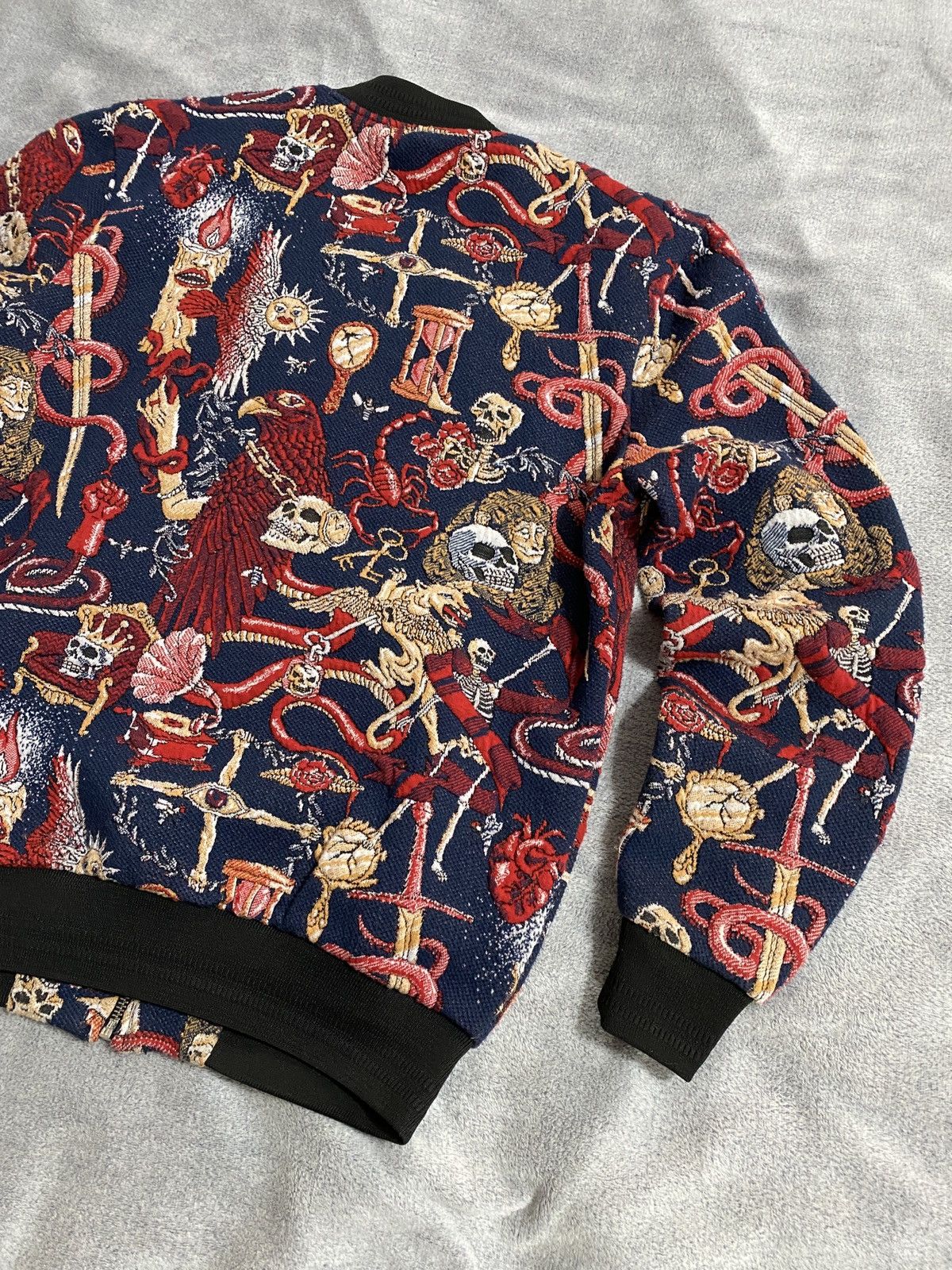 Japanese Brand All-Over Embroidery Skelet Bomber Gothic Aesthetic japanese Size US S / EU 44-46 / 1 - 14 Thumbnail