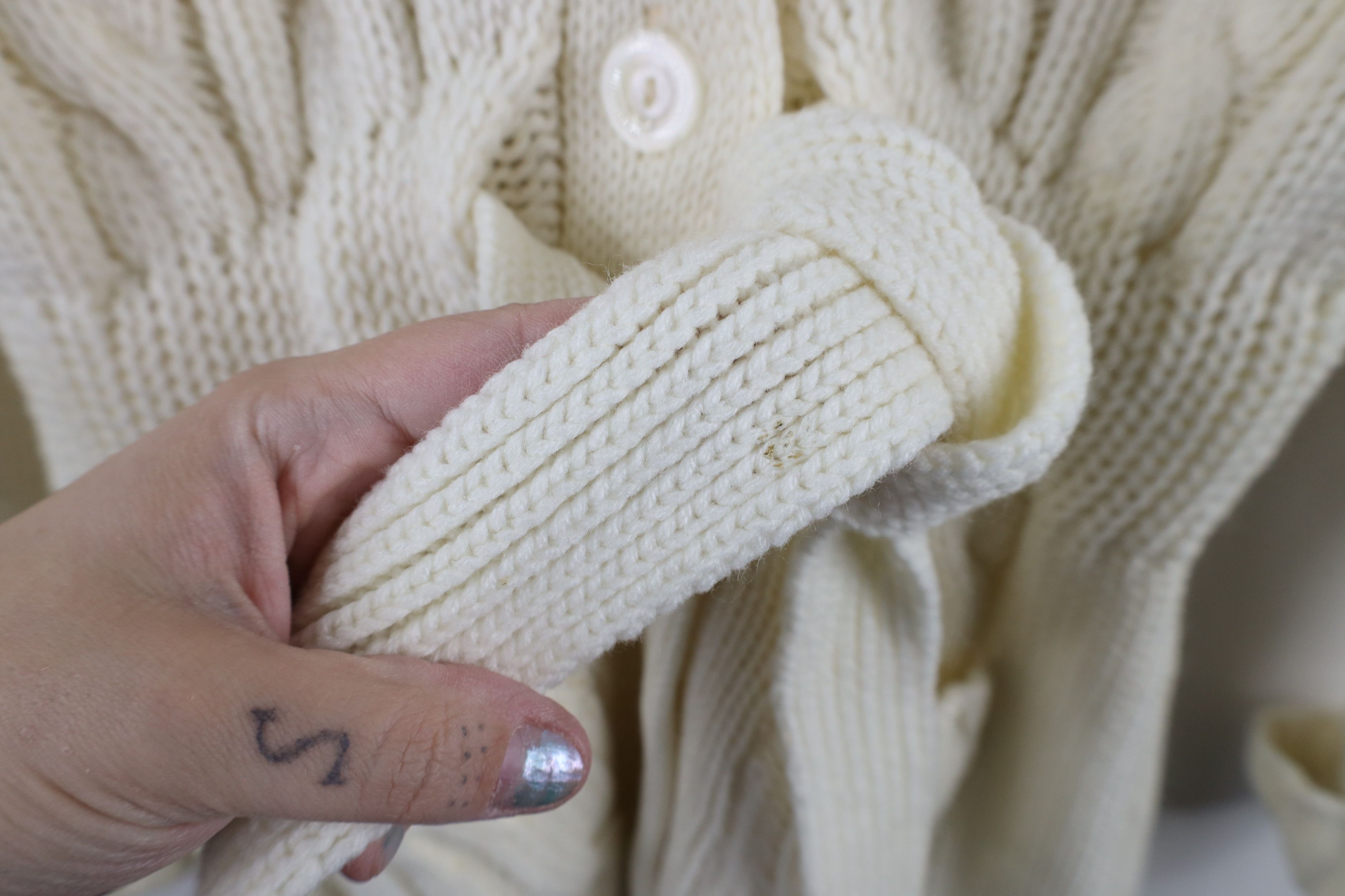 Vintage Vintage 70s Streetwear Cable Knit Fisherman Cardigan Sweater Size S / US 4 / IT 40 - 5 Thumbnail