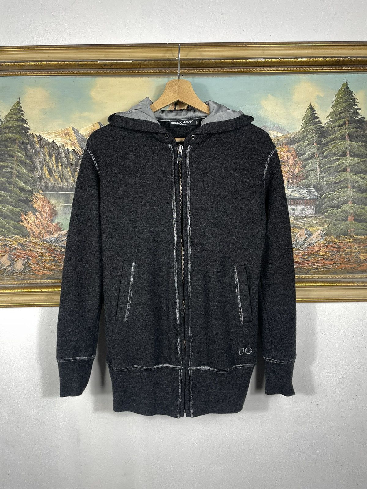 Dolce & Gabbana × Vintage Dolce&Gabbana Hoodie Mohair Silk Blend Old Money Designer Size US S / EU 44-46 / 1 - 1 Thumbnail