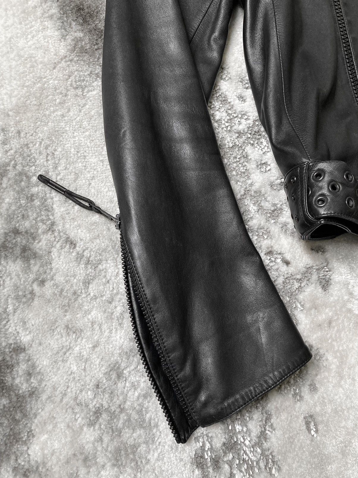 Dior × Hedi Slimane S/S 2004 “Strip” Leather Biker Jacket Size US M / EU 48-50 / 2 - 5 Thumbnail