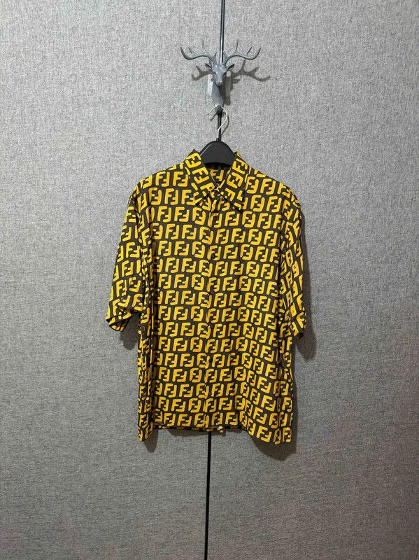 Fendi Fendi Men's Logo Silk Shirt 0089 Size US M / EU 48-50 / 2 - 1 Thumbnail