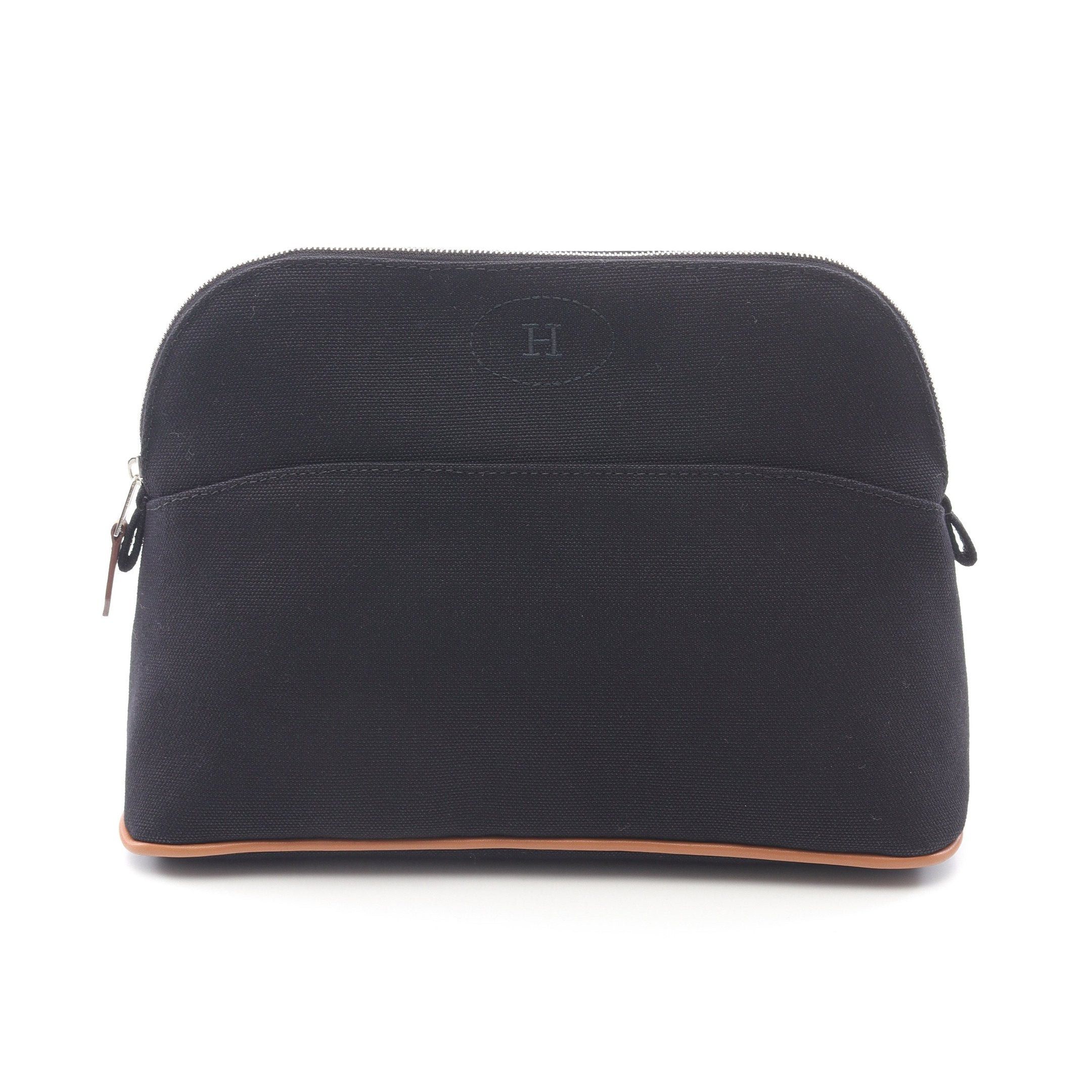 Hermes Hermes Bolide Mm 25 Pouch Canvas Leather Black Silver Hardware Size ONE SIZE - 1 Thumbnail