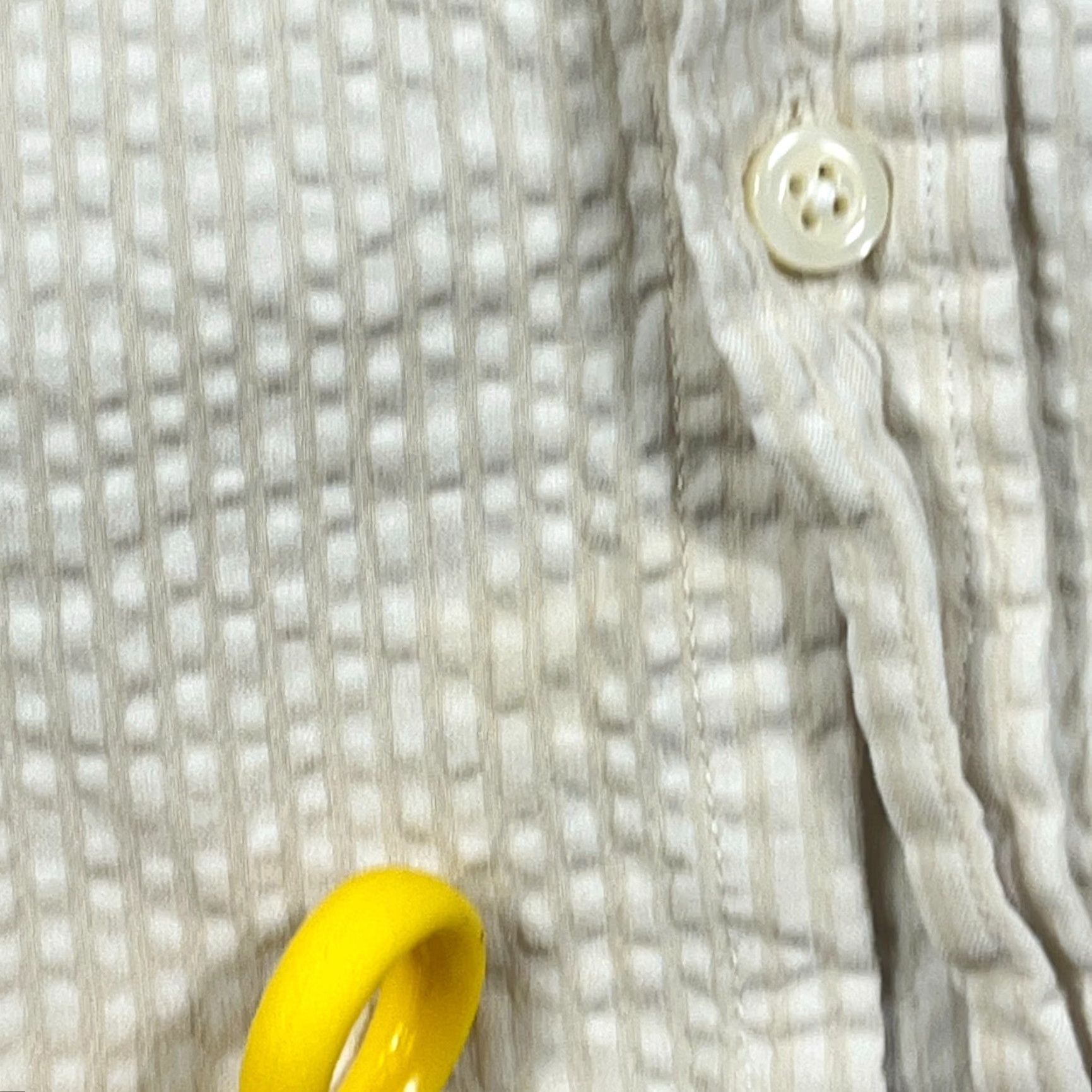 Flint And Tinder Flint And Tender Shirt Men L Beige Striped Button-Up Collared Cotton Seersucker Casual Workwear Knitwear Not Included? Size US L / EU 52-54 / 3 - 5 Thumbnail