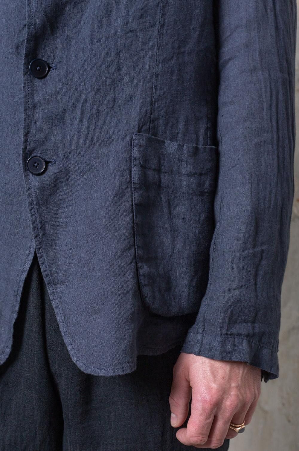 Barena Barena Rizzo Telino Unstructured Blazer - Navy Linen Size US M / EU 48-50 / 2 - 5 Thumbnail