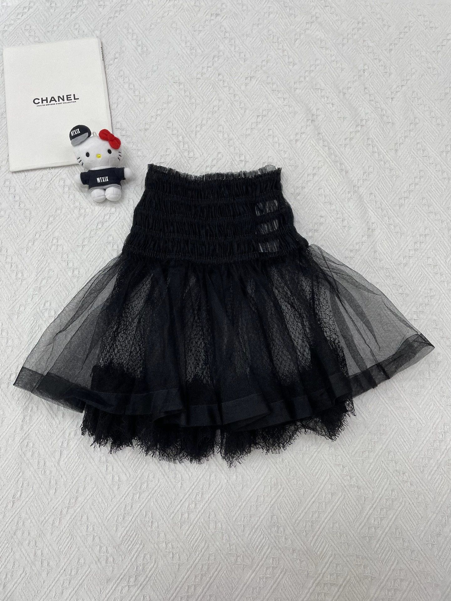 Dior Dior Black Lace Paneled Tulle Puffy Mini Skirt Size 27" / US 4 / IT 40 - 1 Thumbnail