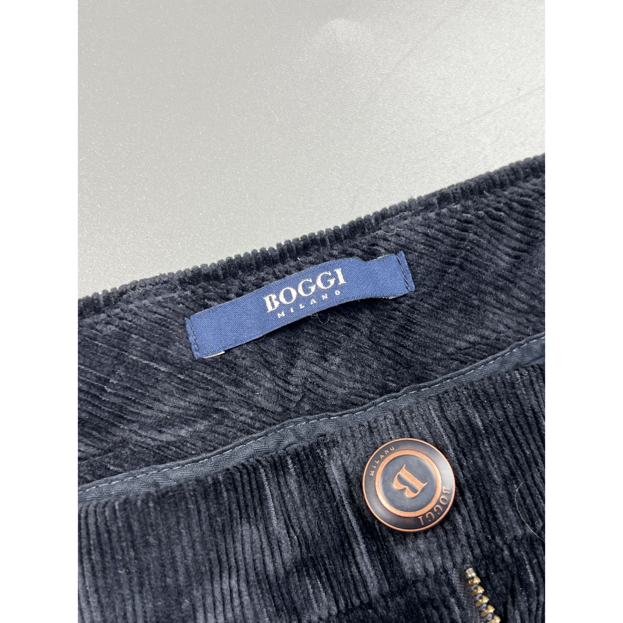 Boggi Boggi Milano Navy Blue Corduroy Pants (Y0171) Size US 30 / EU 46 - 6 Thumbnail