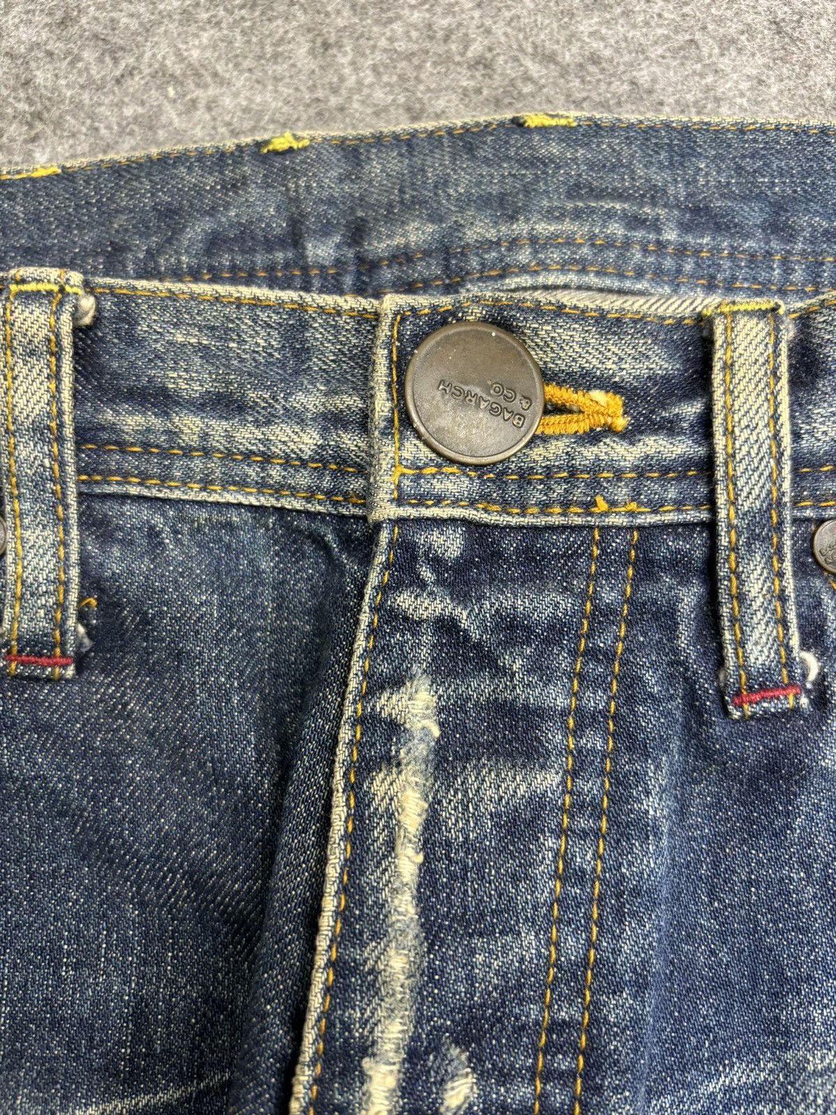 Japanese Brand 💥Sick💥BAGARCH Distressed Raw Stitch Selvedge Denim F543 Size US 31 - 3 Thumbnail