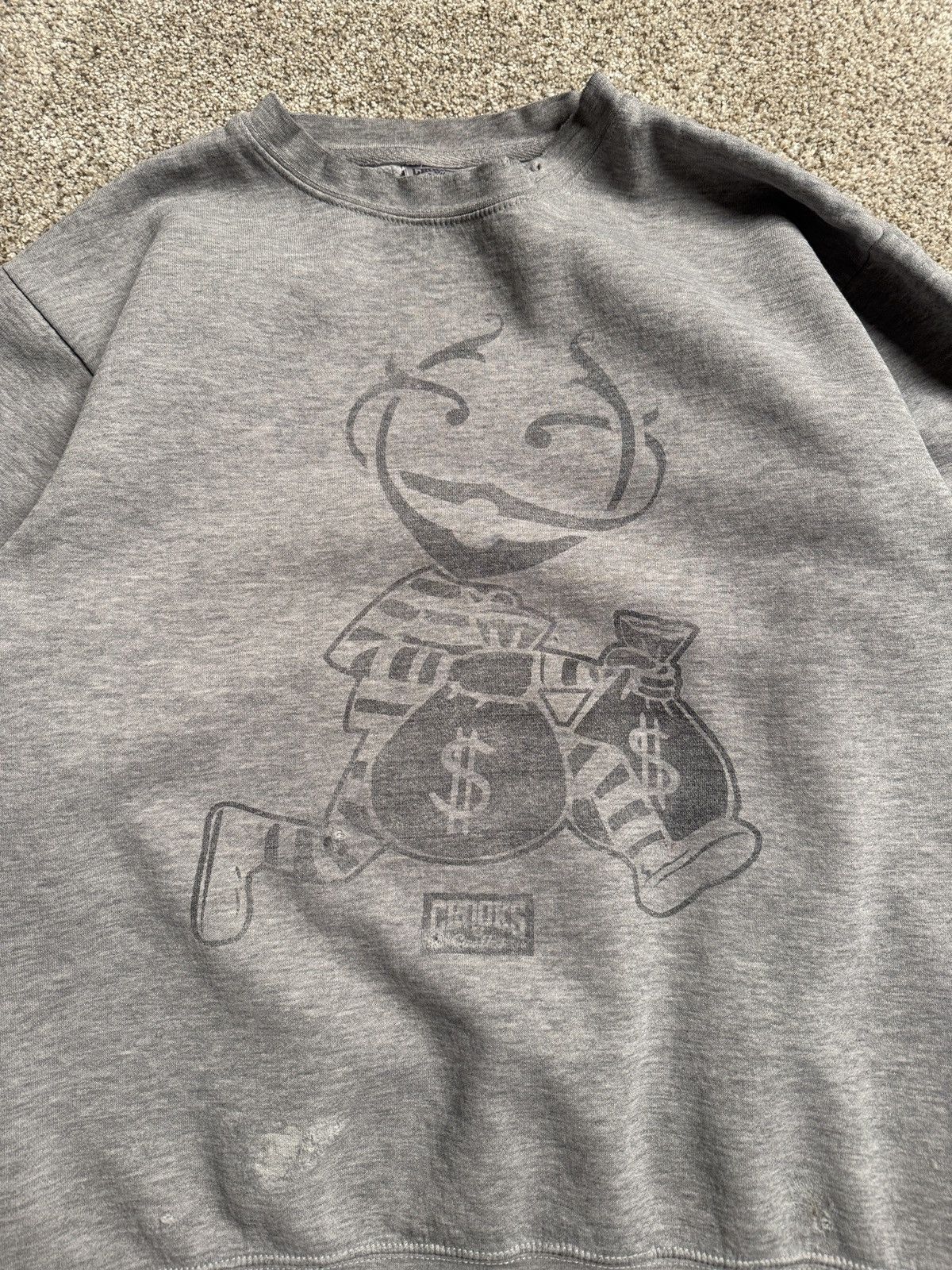 Crooks & Castles HEATHER GREY CROOKS & CASTLES DISTRESSED SWEATSHIRT Size US L / EU 52-54 / 3 - 2 Thumbnail