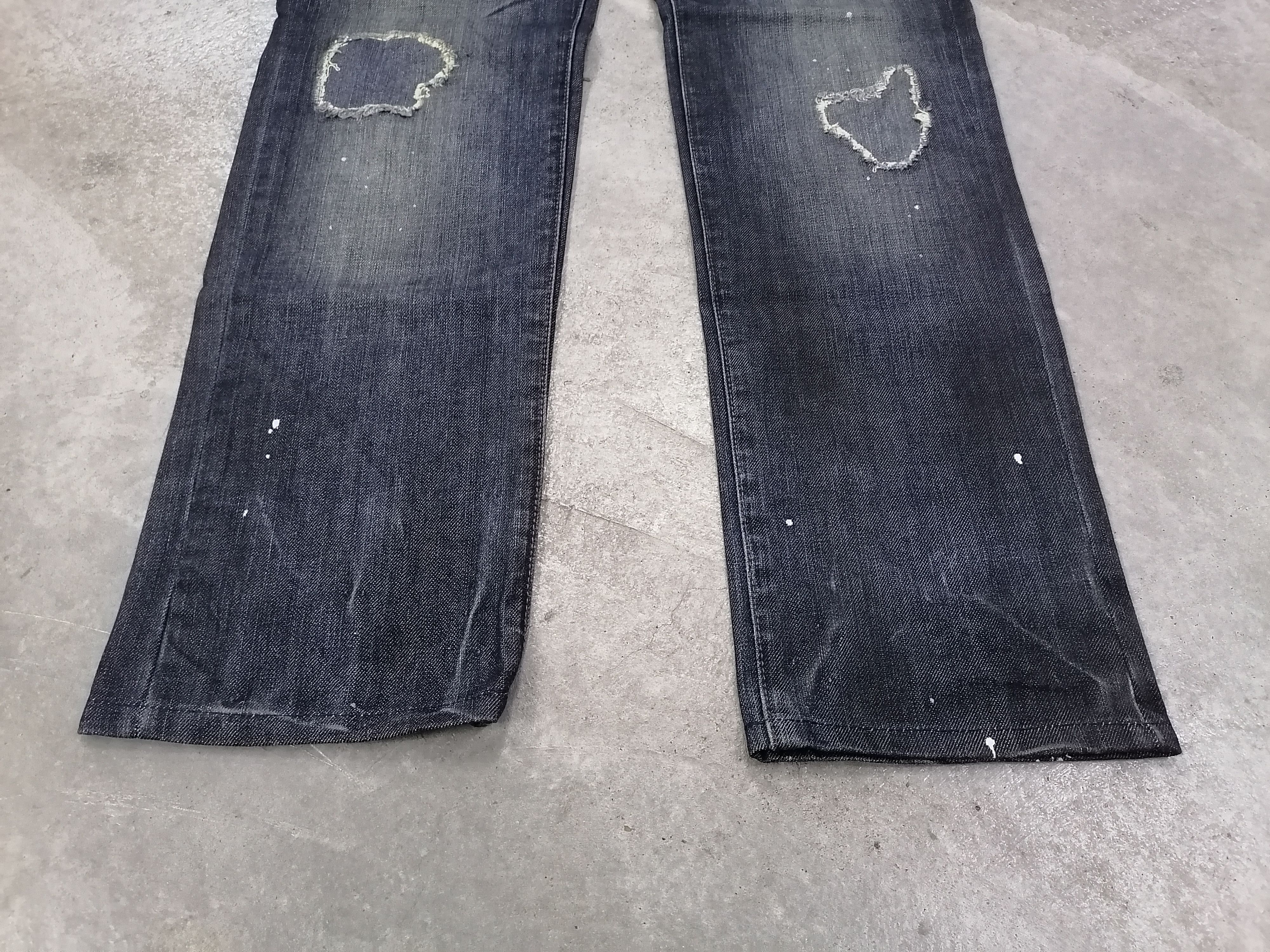 Japanese Brand Semantic Design x Roen Crossbone Distressed Denim Pants Size US 35 - 3 Thumbnail