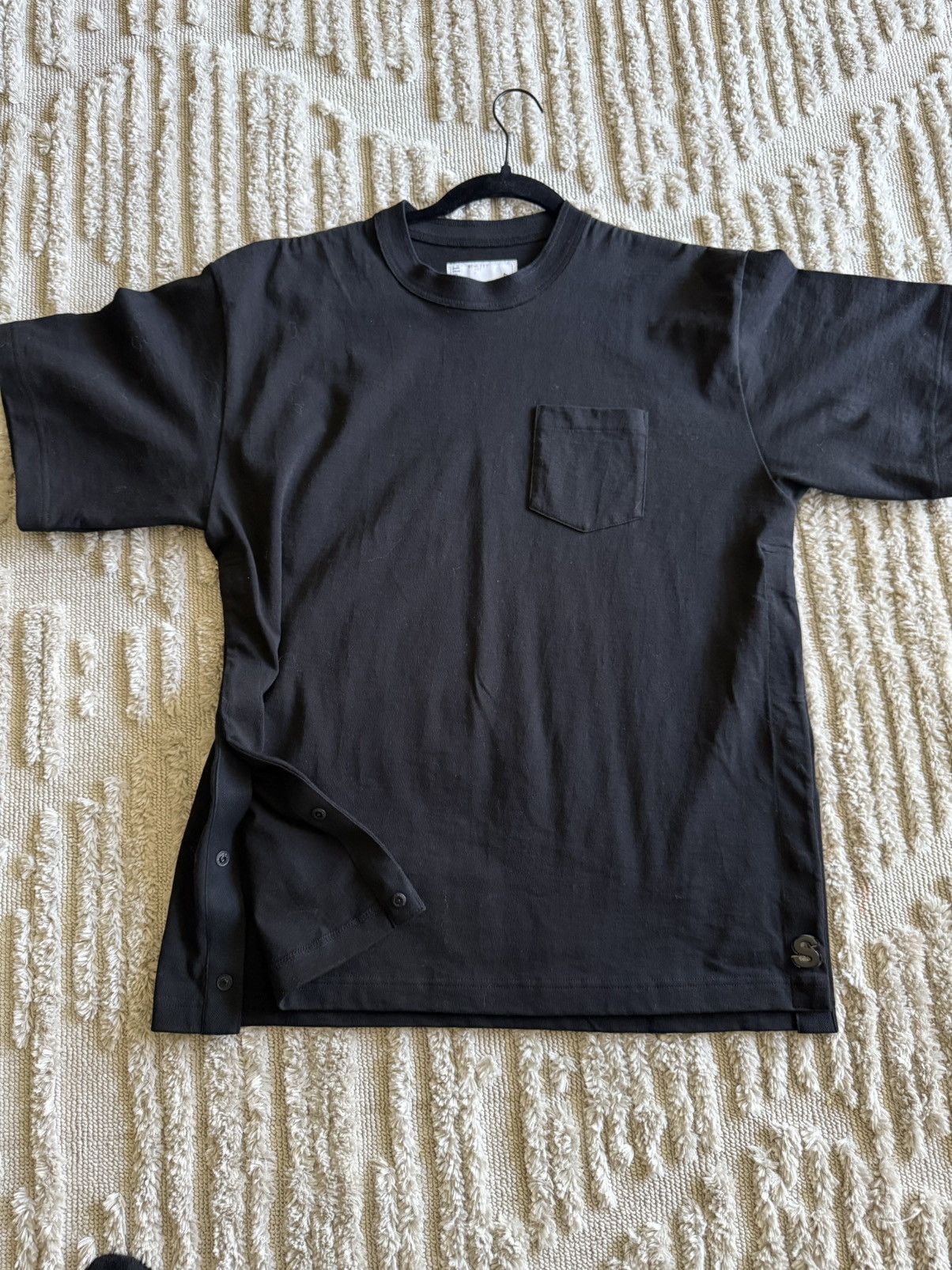 Sacai Sacai Mens Black T-Shirt Size (2) Size US M / EU 48-50 / 2 - 2 Thumbnail