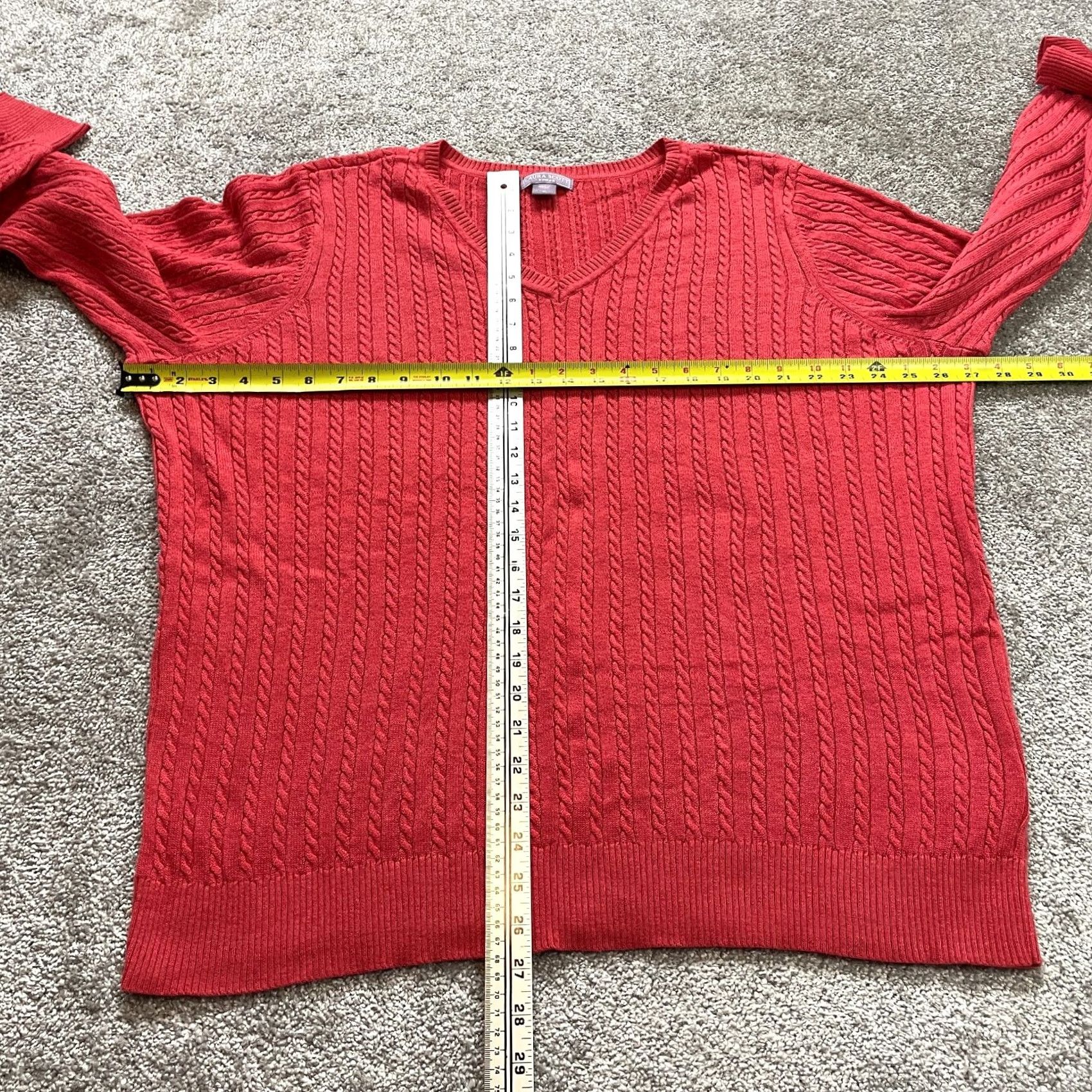 Vintage VINTAGE Laura Scott Sweater Womens Plus 3X Pink V Neck Pullover Cable Knit Sweatshirt Size XXL / US 16-18 / IT 52-54 - 4 Thumbnail
