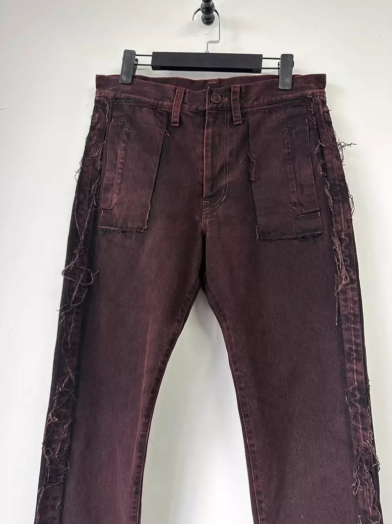 Yohji Yamamoto Yohji Yamamoto size 2 2012aw slim fit denim fringed Burgund Size US 28 / EU 44 - 3 Thumbnail
