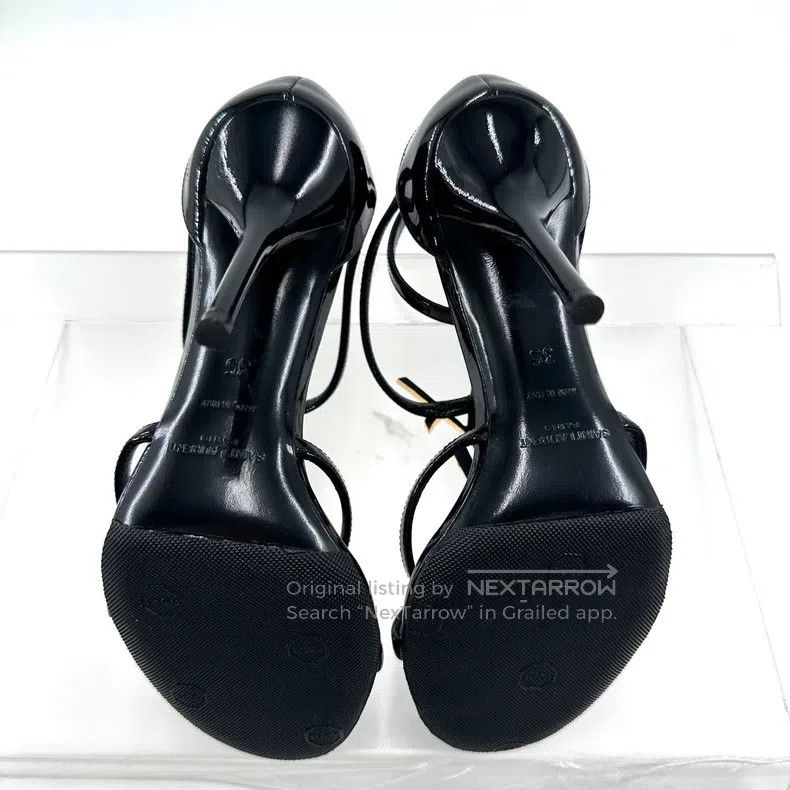 Saint Laurent Paris Saint Laurent Paris Black Patent Leather High Heel Sandals Size US 4.5 / IT 34.5 - 5 Thumbnail