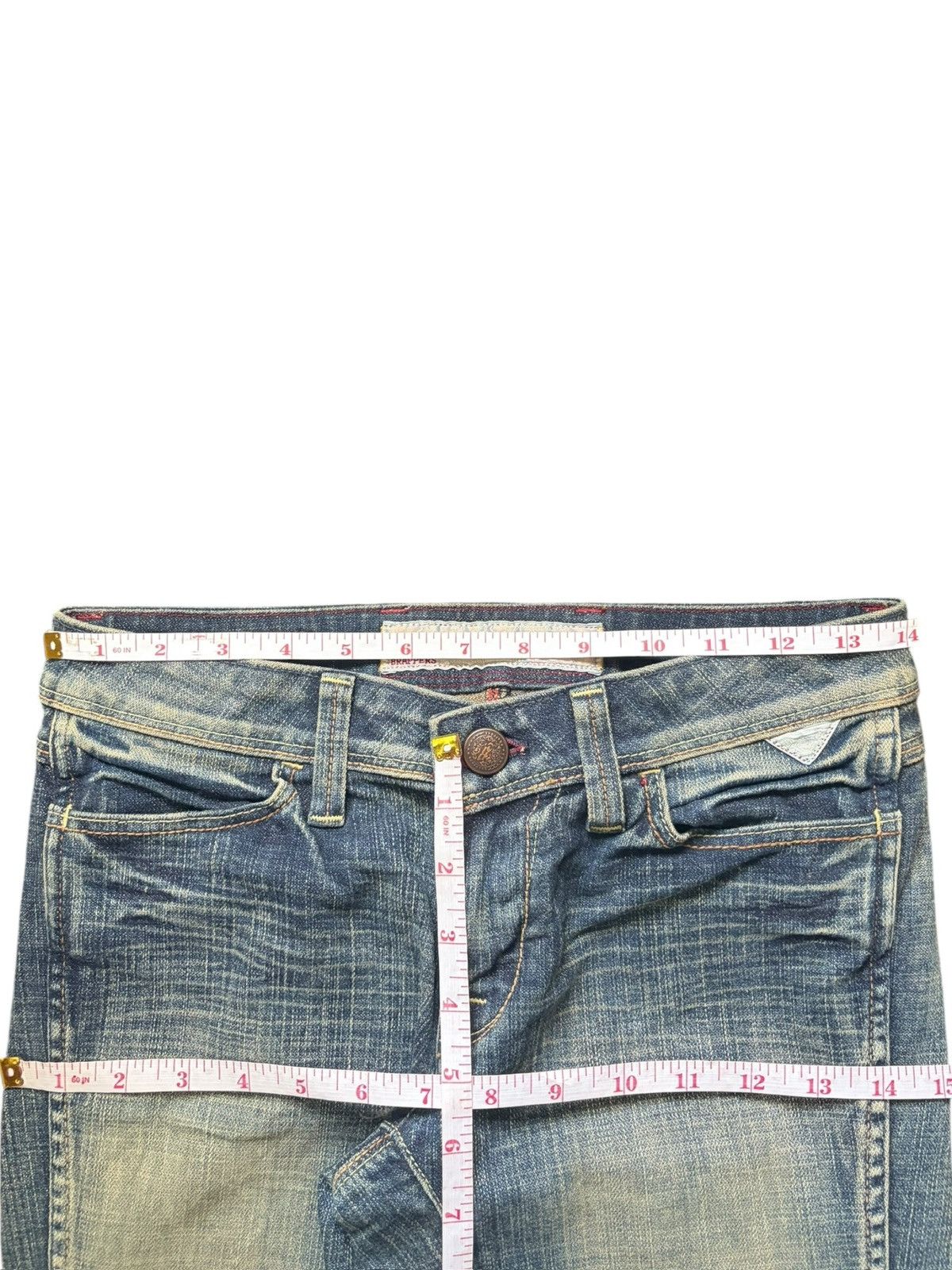 Diesel Vintage Japanese Brand Distress Low Rise Flare Jeans Size 28" / US 6 / IT 42 - 6 Thumbnail