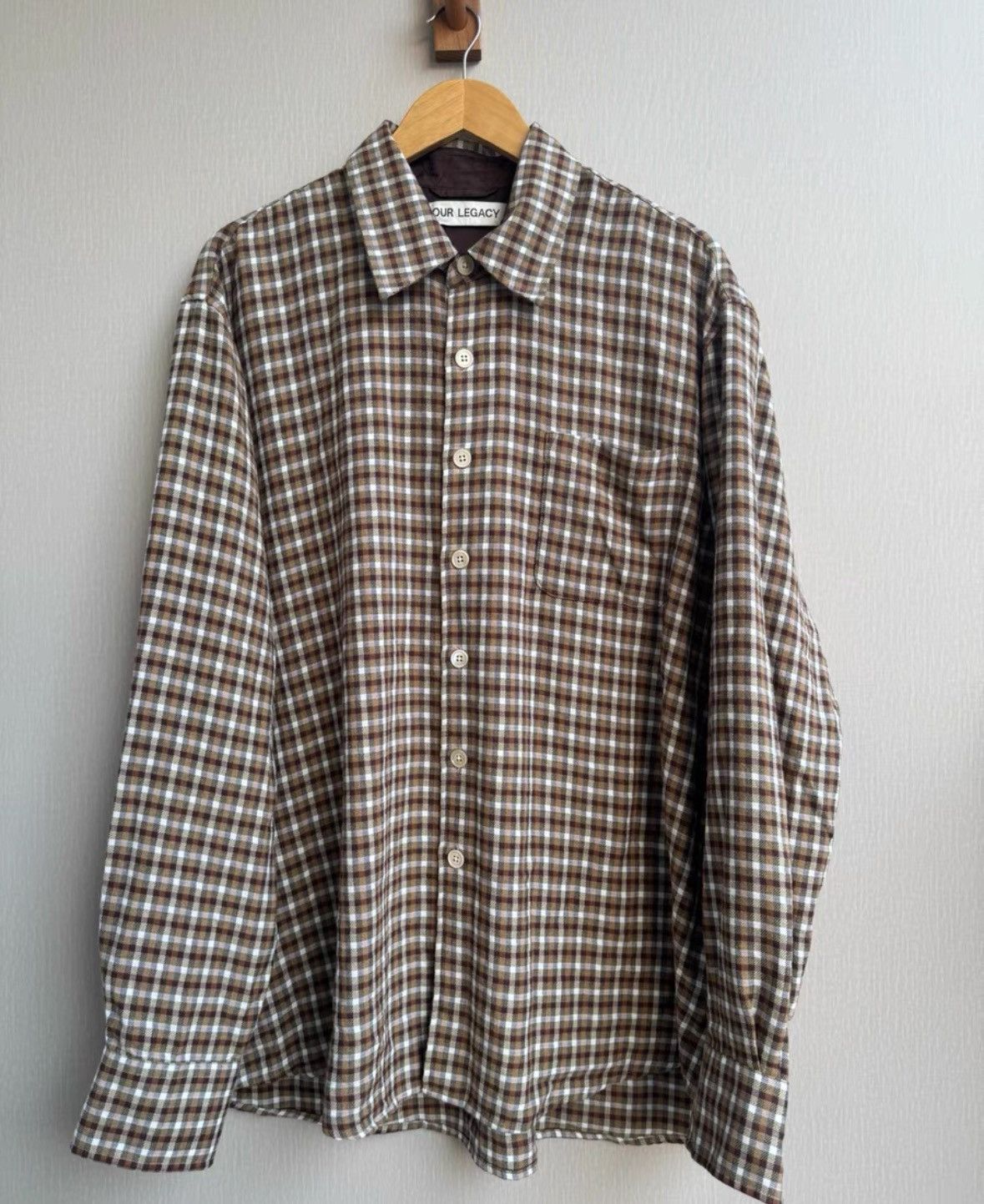 Our Legacy our legacyBrown plaid shirt 2505-Nextarrow Size US M / EU 48-50 / 2 - 1 Thumbnail