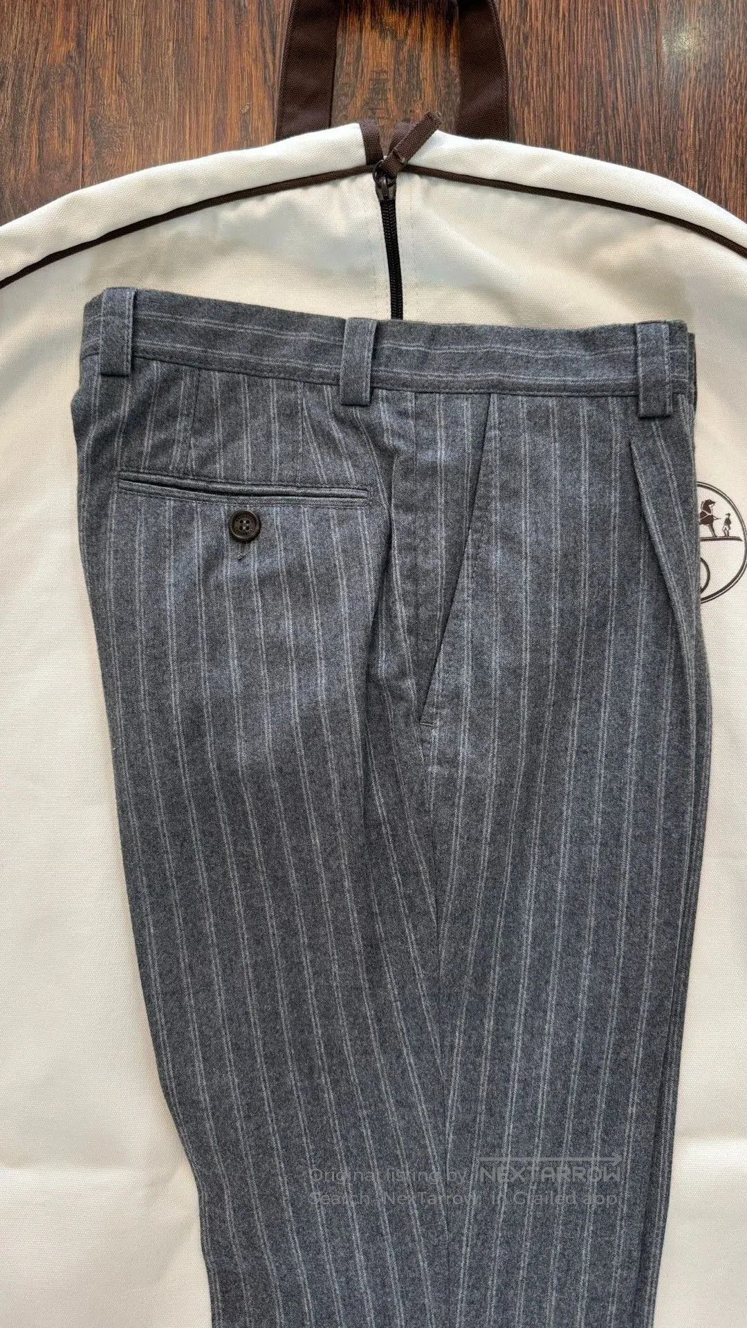 Other Gray Striped Tailored Pants Size 30. Size US 30 / EU 46 - 2 Thumbnail
