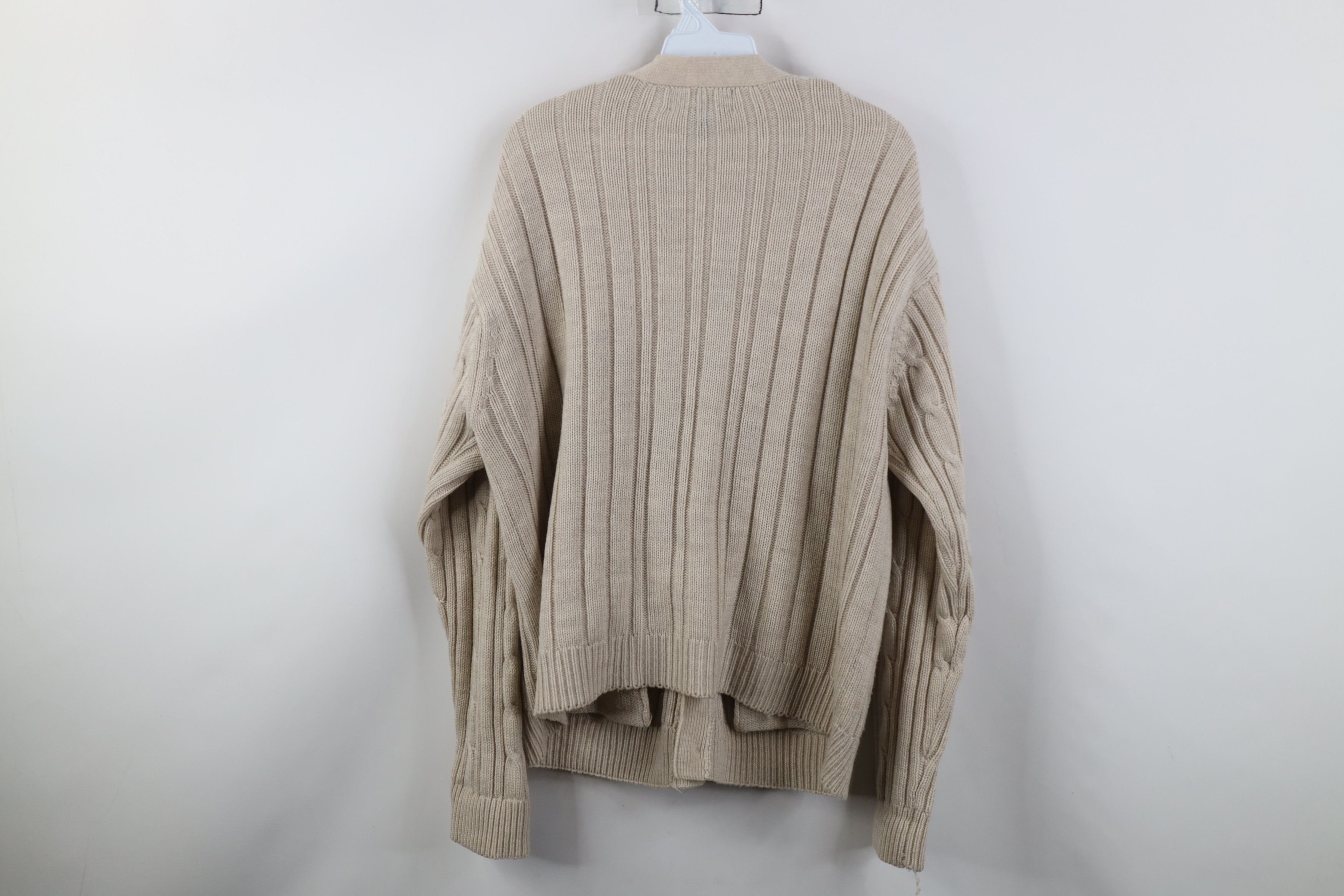 Vintage Vintage 90s Streetwear Cable Knit Fisherman Cardigan Sweater Size US L / EU 52-54 / 3 - 10 Thumbnail