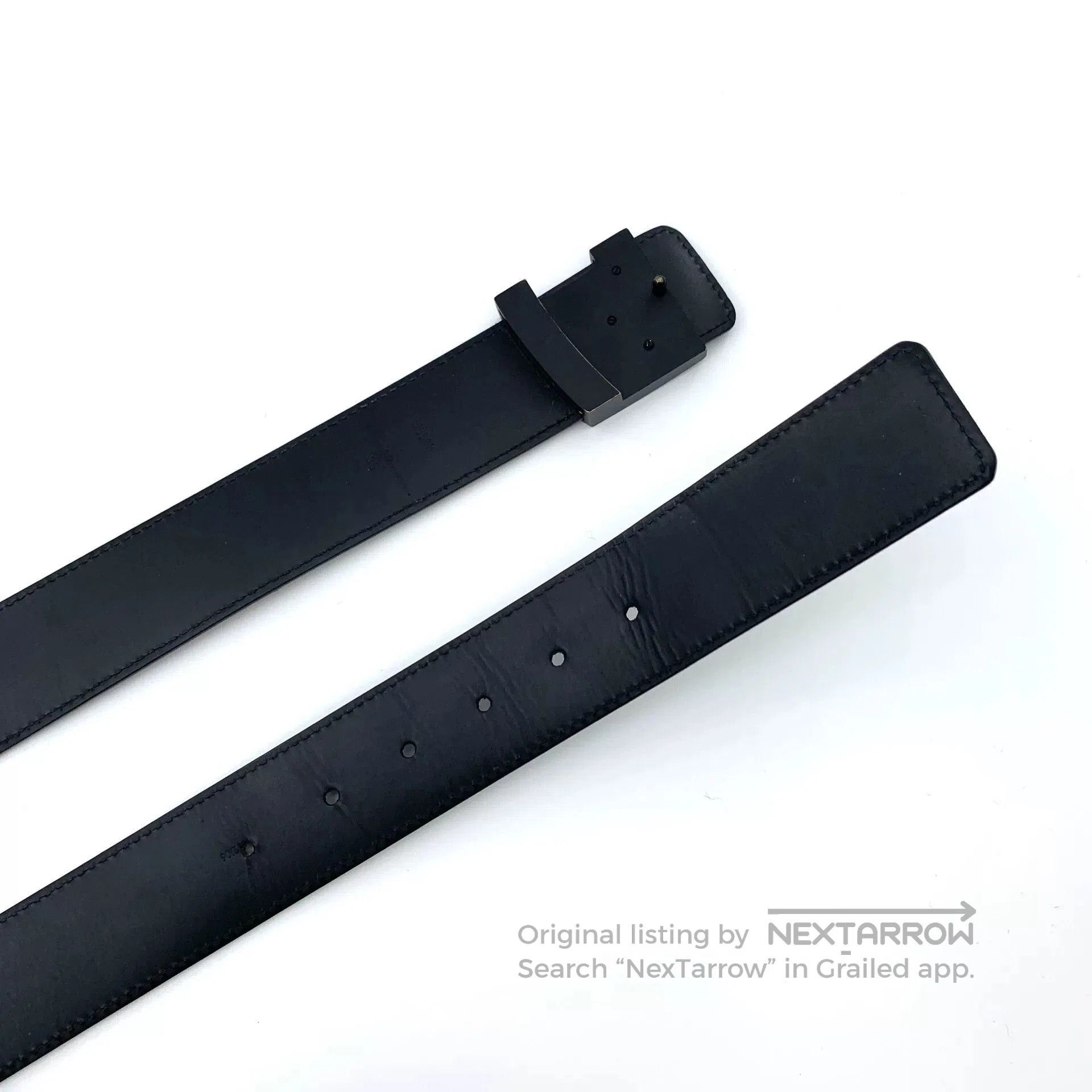 Louis Vuitton louis vuitton black gray checkered logo belt. Size ONE SIZE - 5 Thumbnail