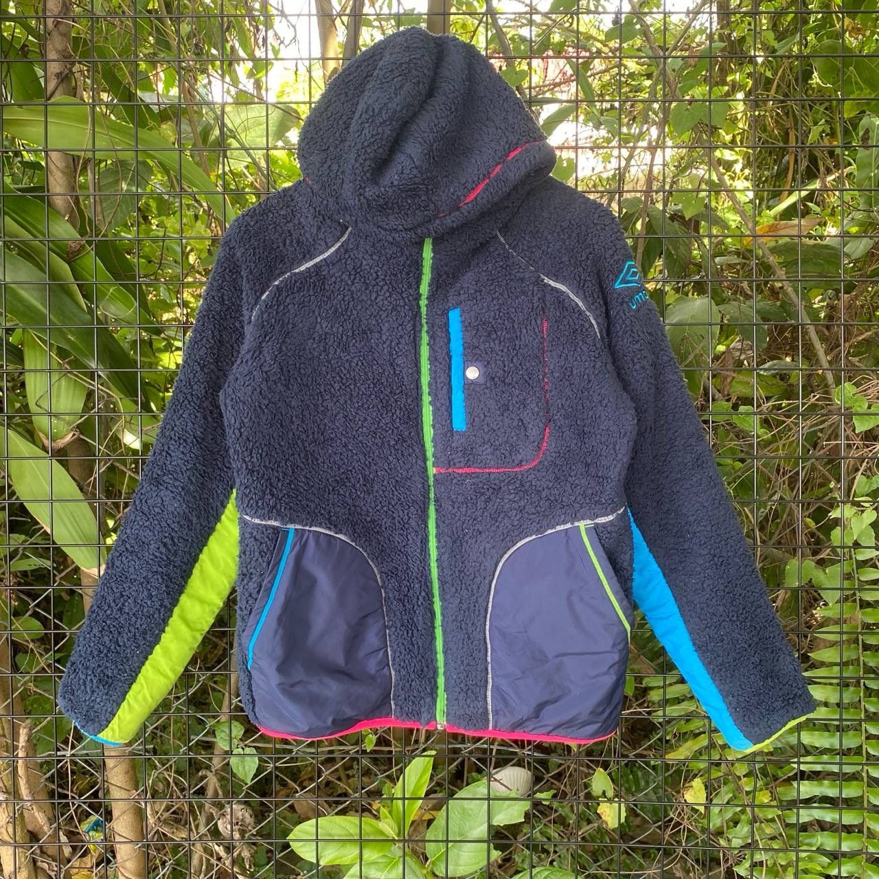 Japanese Brand × Umbro Vtg Umbro Multicolour Deep pile Fleece Zipper Jacket Size US M / EU 48-50 / 2 - 1 Thumbnail